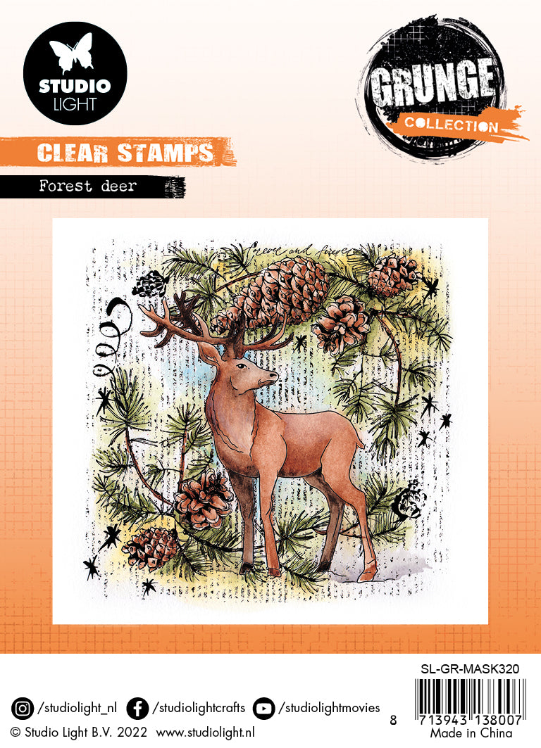 SL Clear Stamp Forest Deer Grunge Collection 130x130x3mm 1 PC nr.320