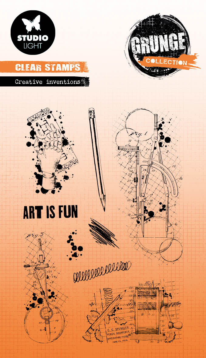 SL Clear Stamps Creative Inventions Grunge Collection 89x132x3mm 9 PC