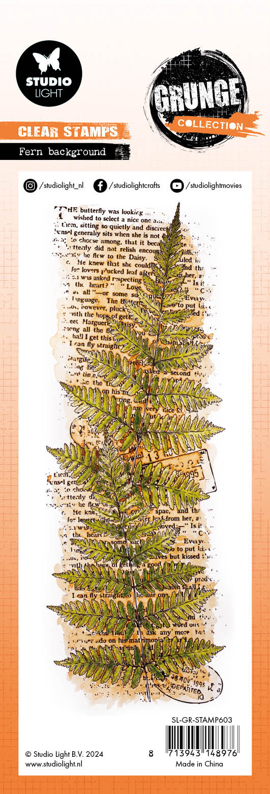 SL Clear Stamp Fern Background Grunge Collection 1 PC