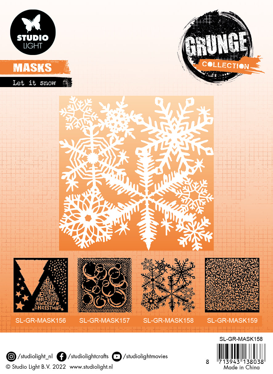 SL Mask Let It Snow Grunge Collection 150x150x1mm 1 PC nr.158