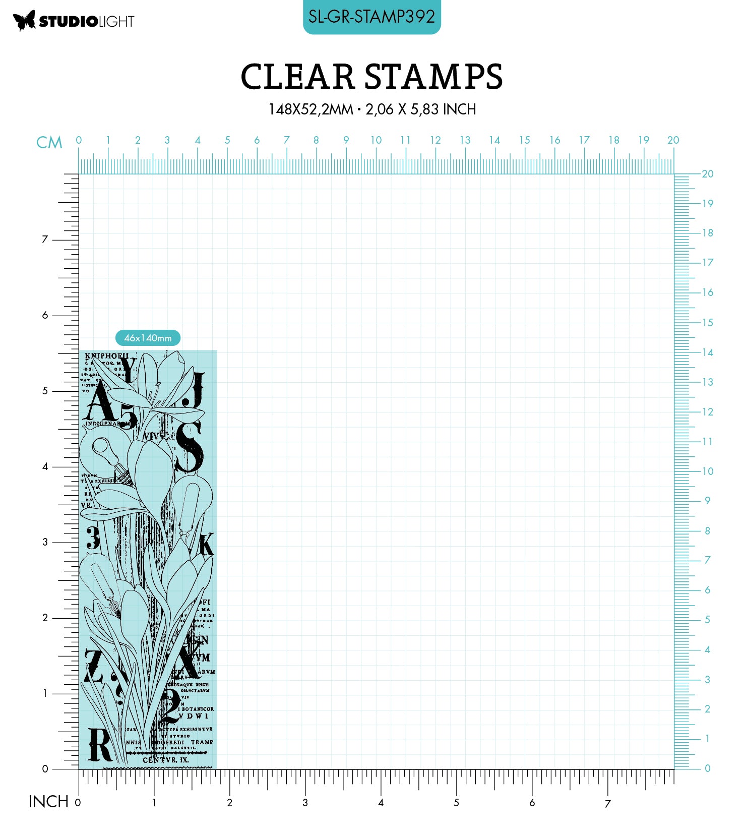 SL Clear Stamp Crocus Flower Grunge Collection 46x140x3mm 1 PC nr.392