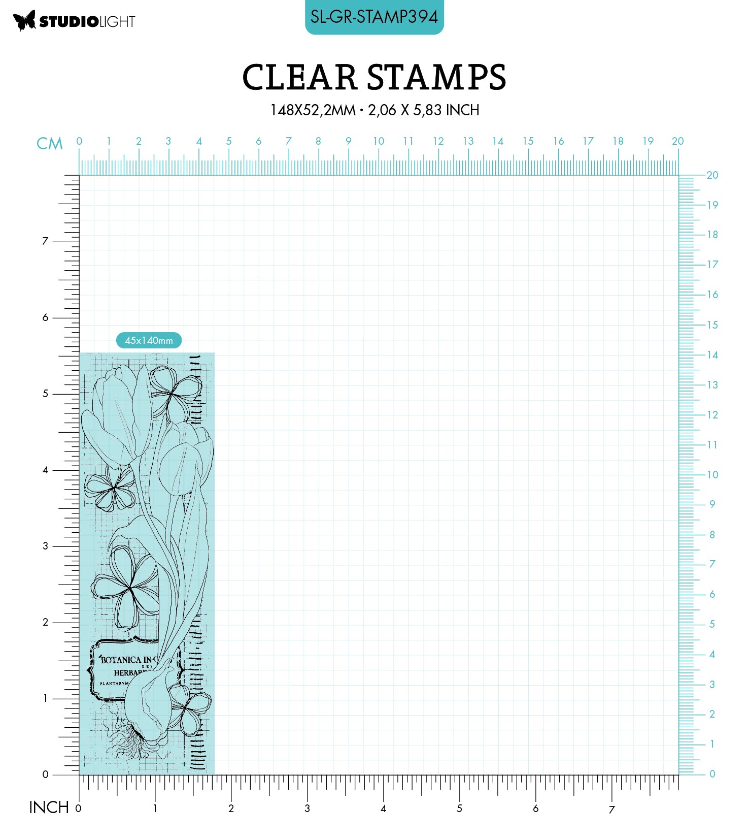 SL Clear Stamp Tulips Grunge Collection 45x140x3mm 1 PC nr.394