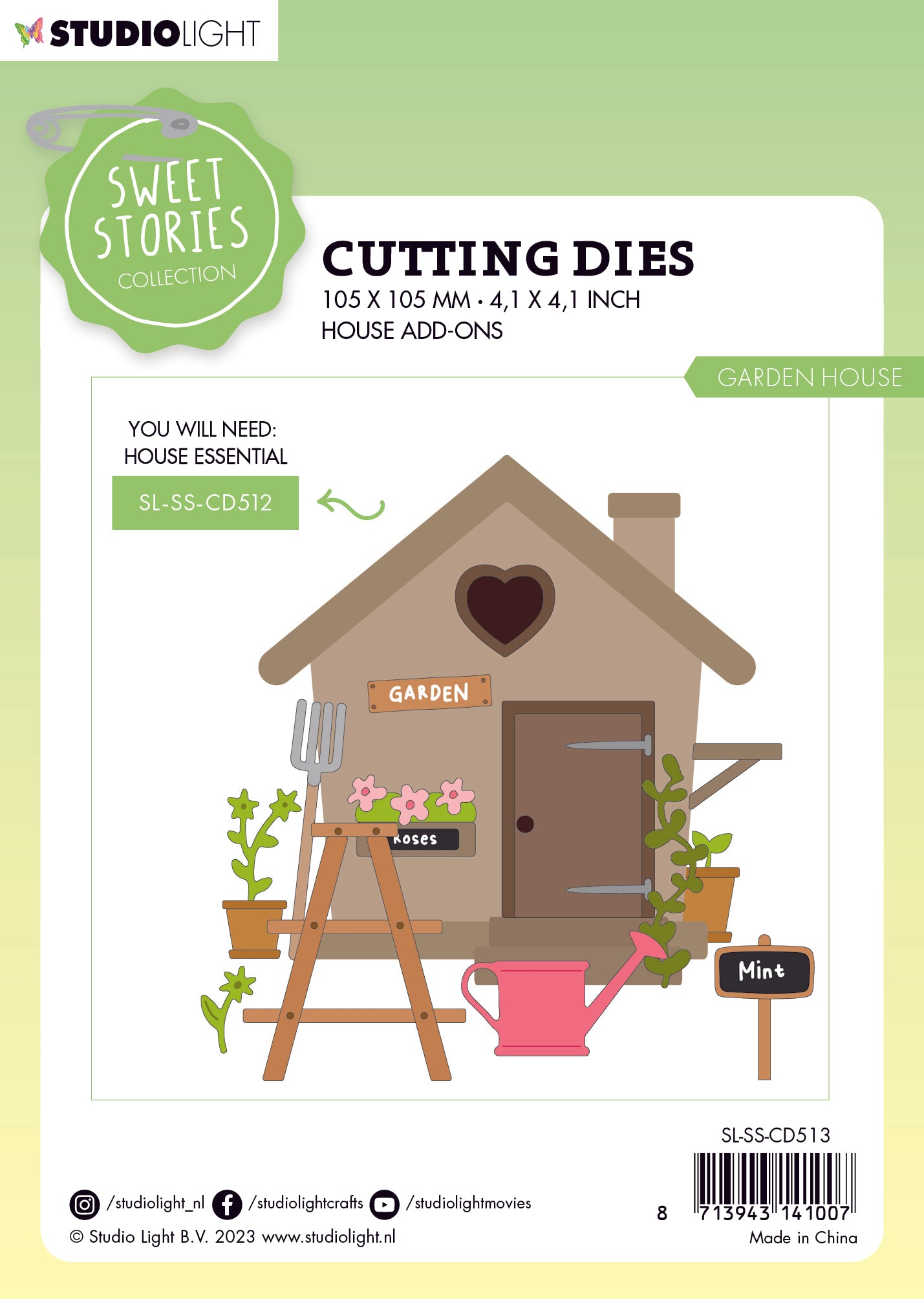 SL Cutting Die Garden House Add-Ons Sweet Stories 105x105x1mm 10 PC nr.513