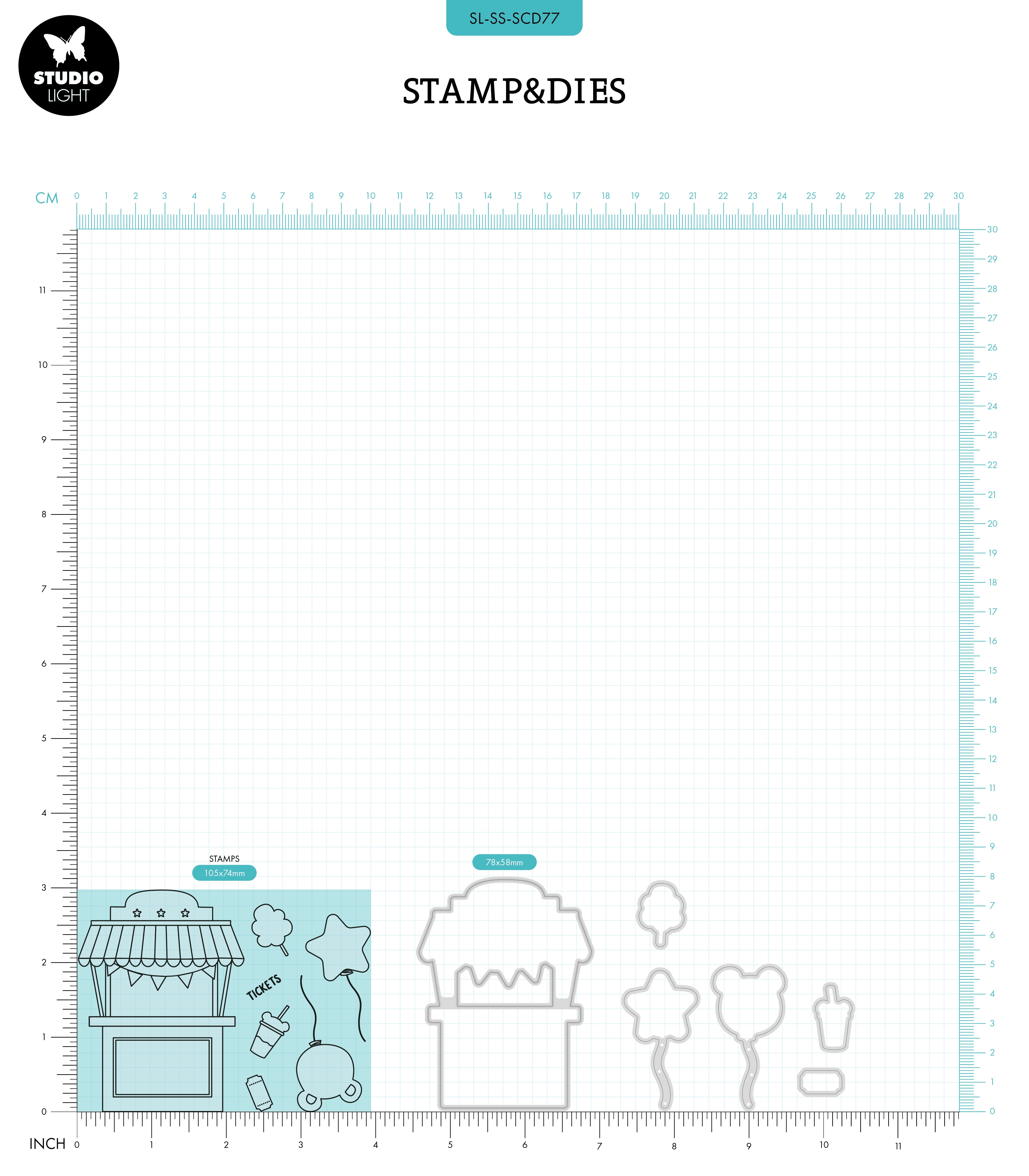 SL Stamp & Die Theme Park Sweet Stories 14 PC