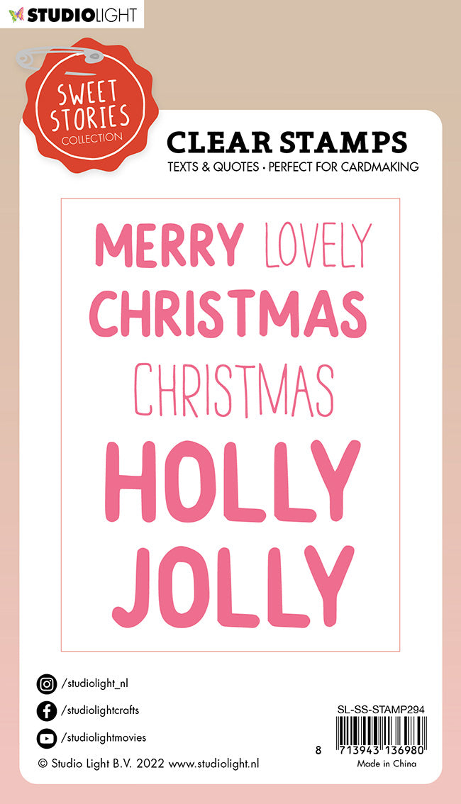 SS Clear Stamp Quotes Large Holly Jolly Sweet Stories 148x105x3mm 6 PC nr.294