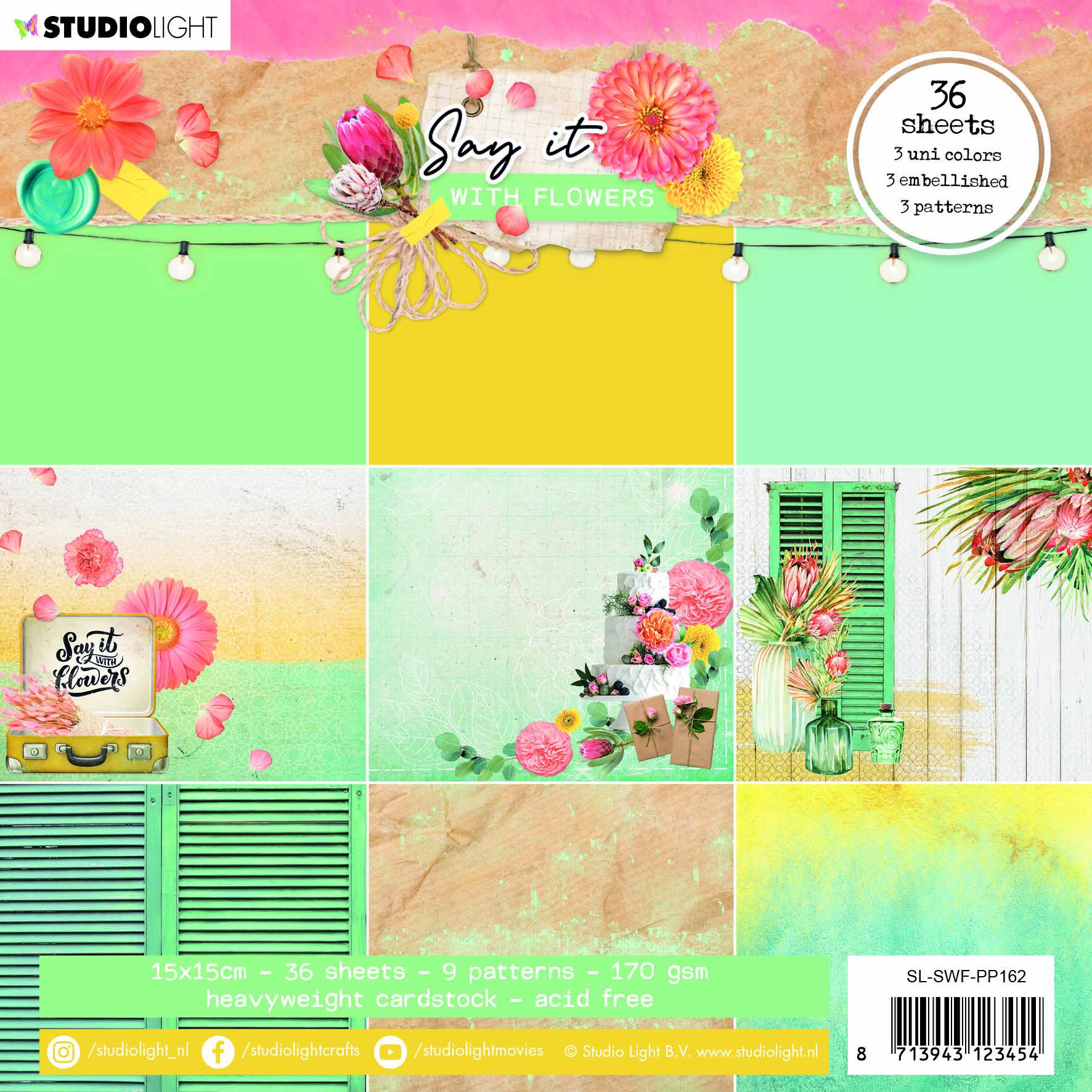 Paper pad Pattern Paper Say it with Flowers 150x150mm nr.162