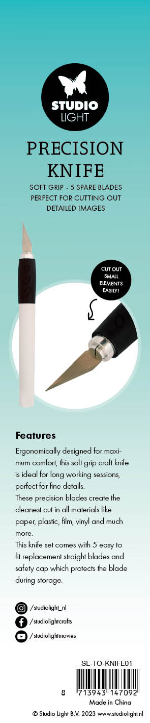 SL Precision Knife Soft Grip + 5 Blades Essentials Tools 16x156x16mm 6 PC nr.01