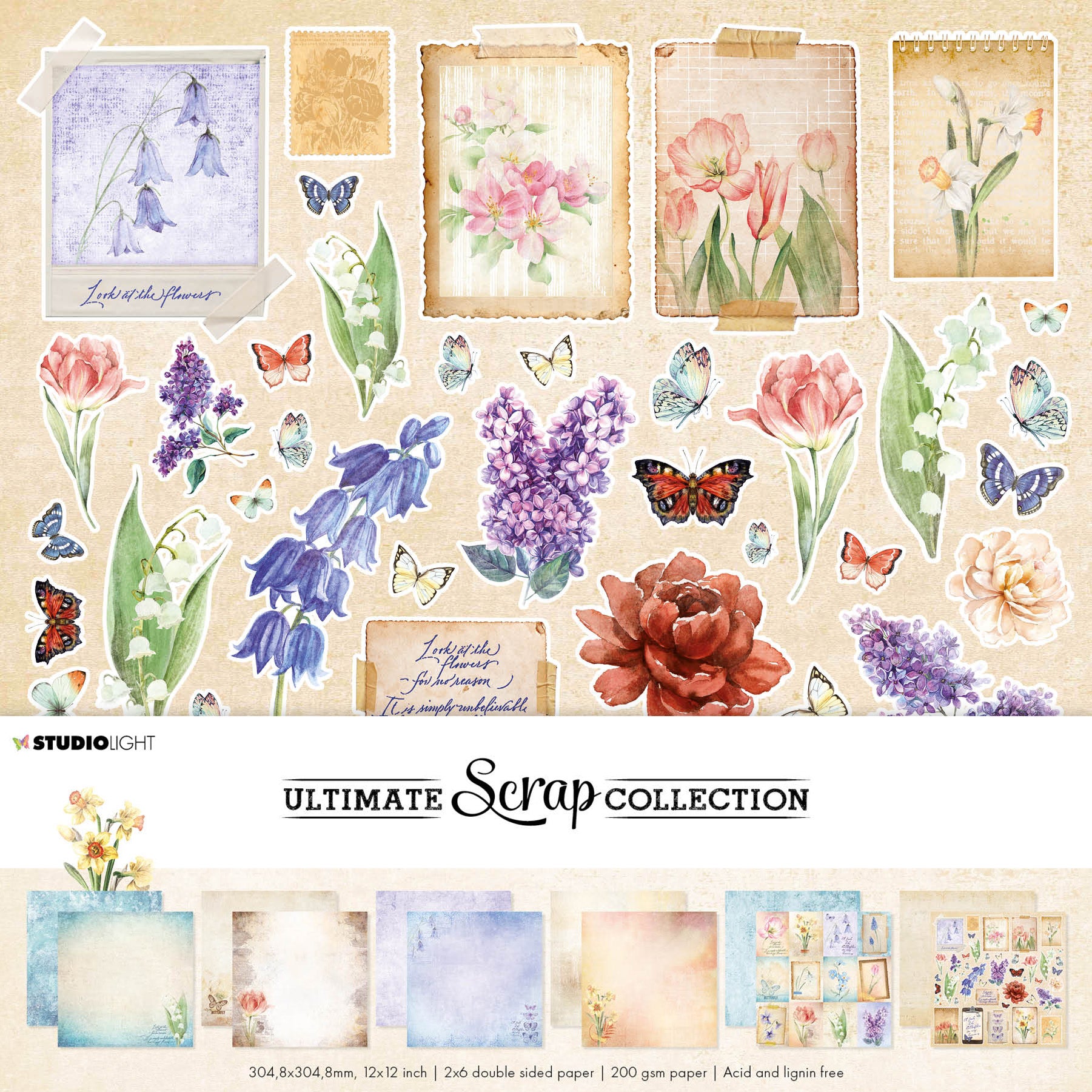 SL Paper Set Spring Grunge Ultimate Scrap Collection 304.8x304.8x1mm 12 SH nr.24