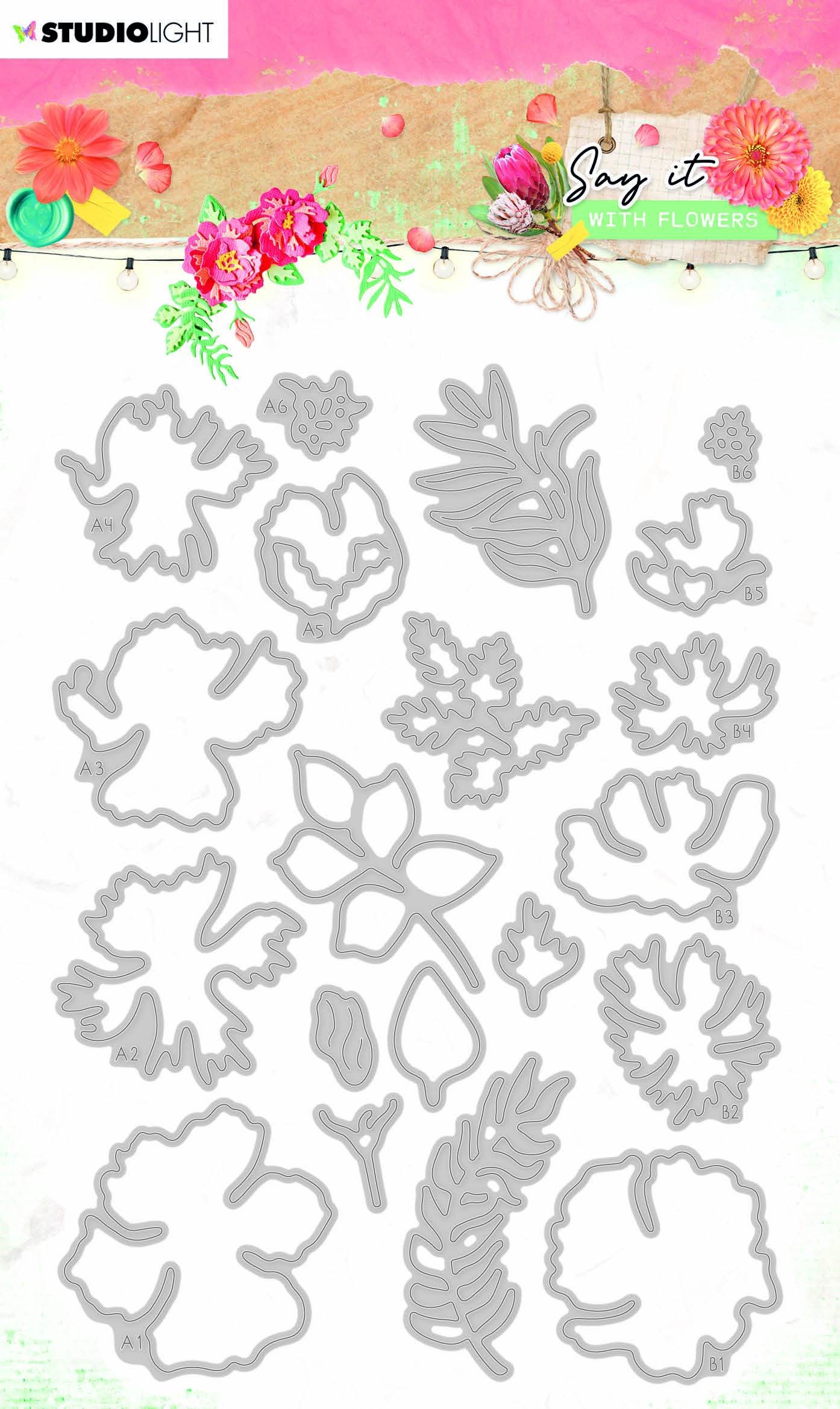 Cutting & Embossing Die Say it with Flowers 103x143mm nr.402