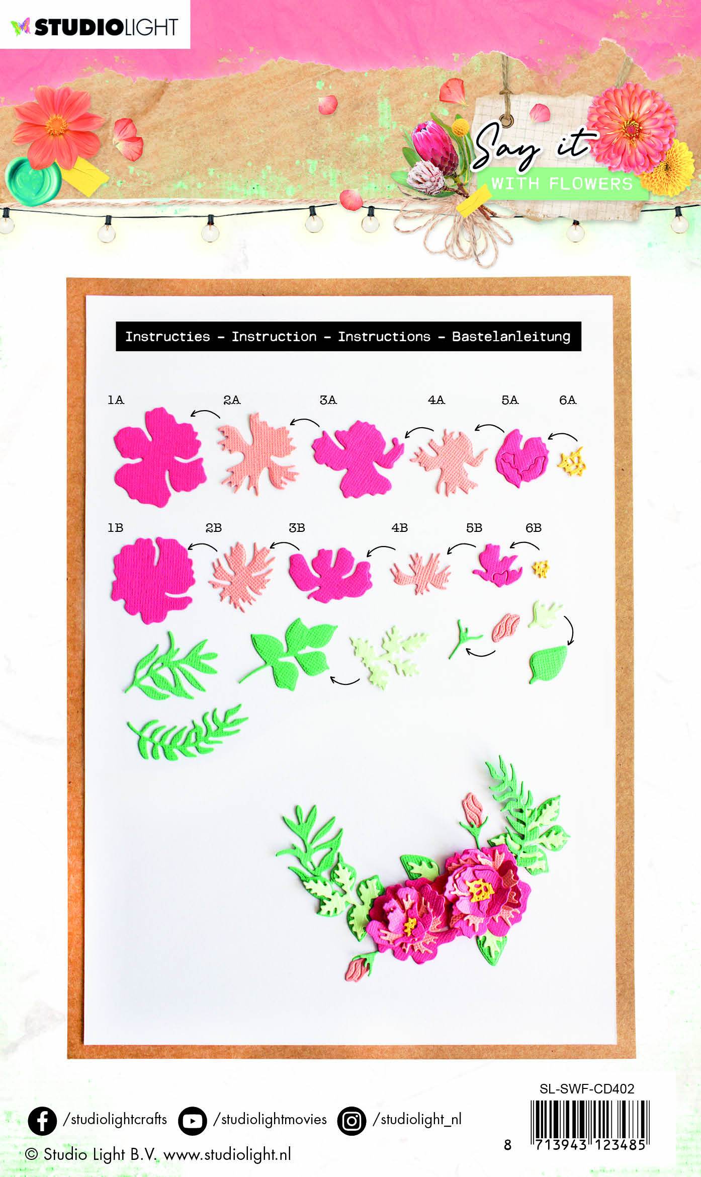 Cutting & Embossing Die Say it with Flowers 103x143mm nr.402