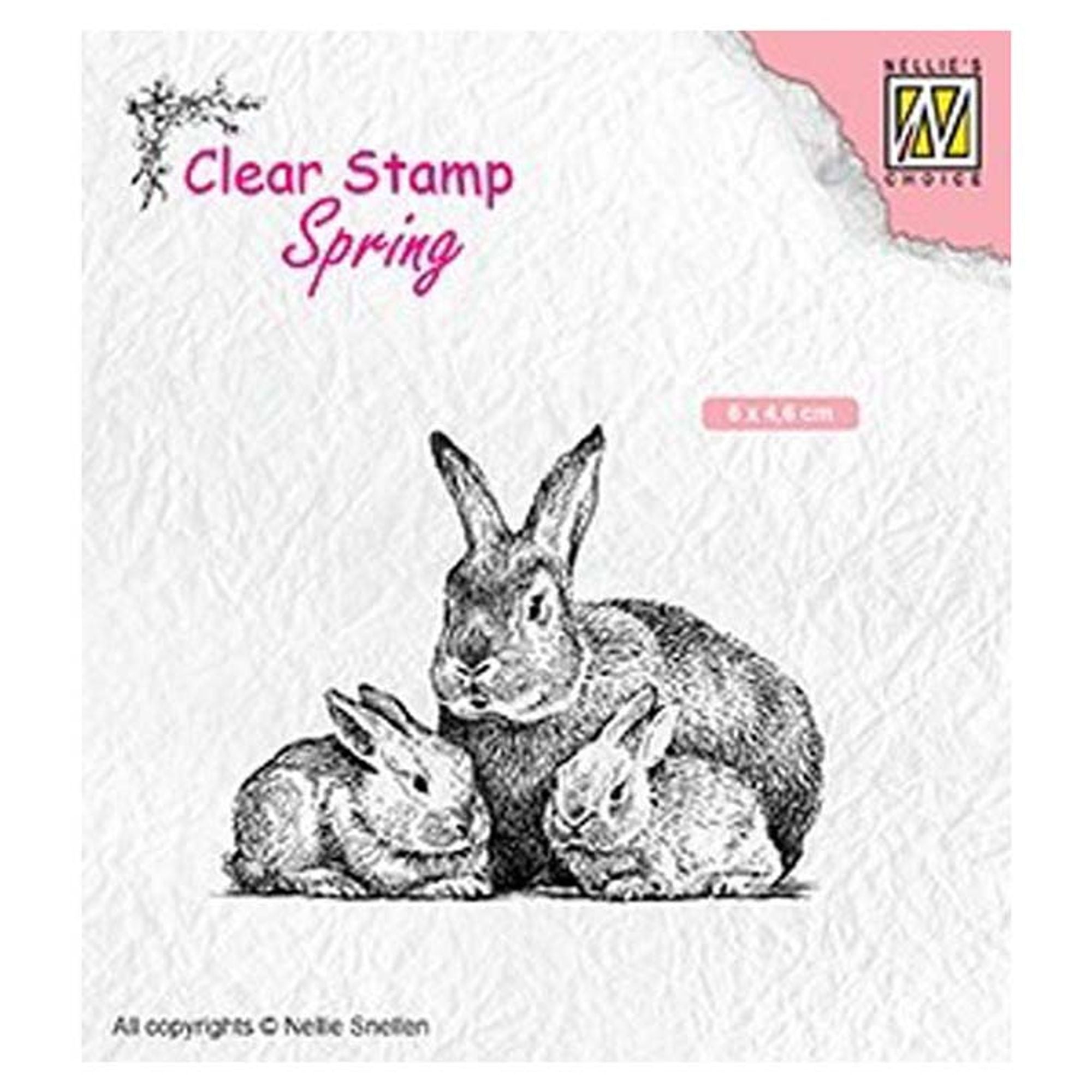 Nellie's Choice Clear Stamp Spring Rabbit Family