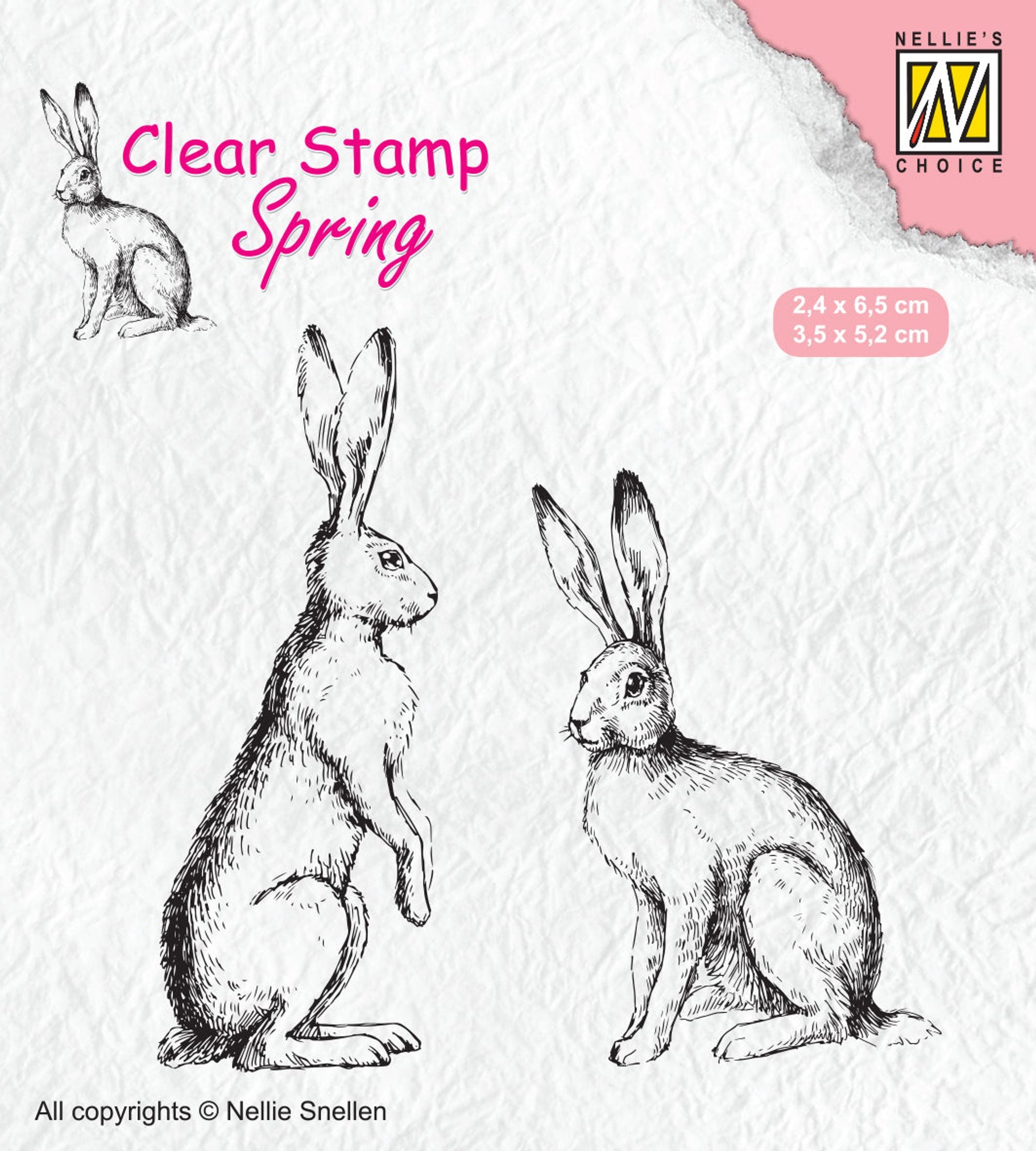 Clear Stamp Spring Two Hares 2