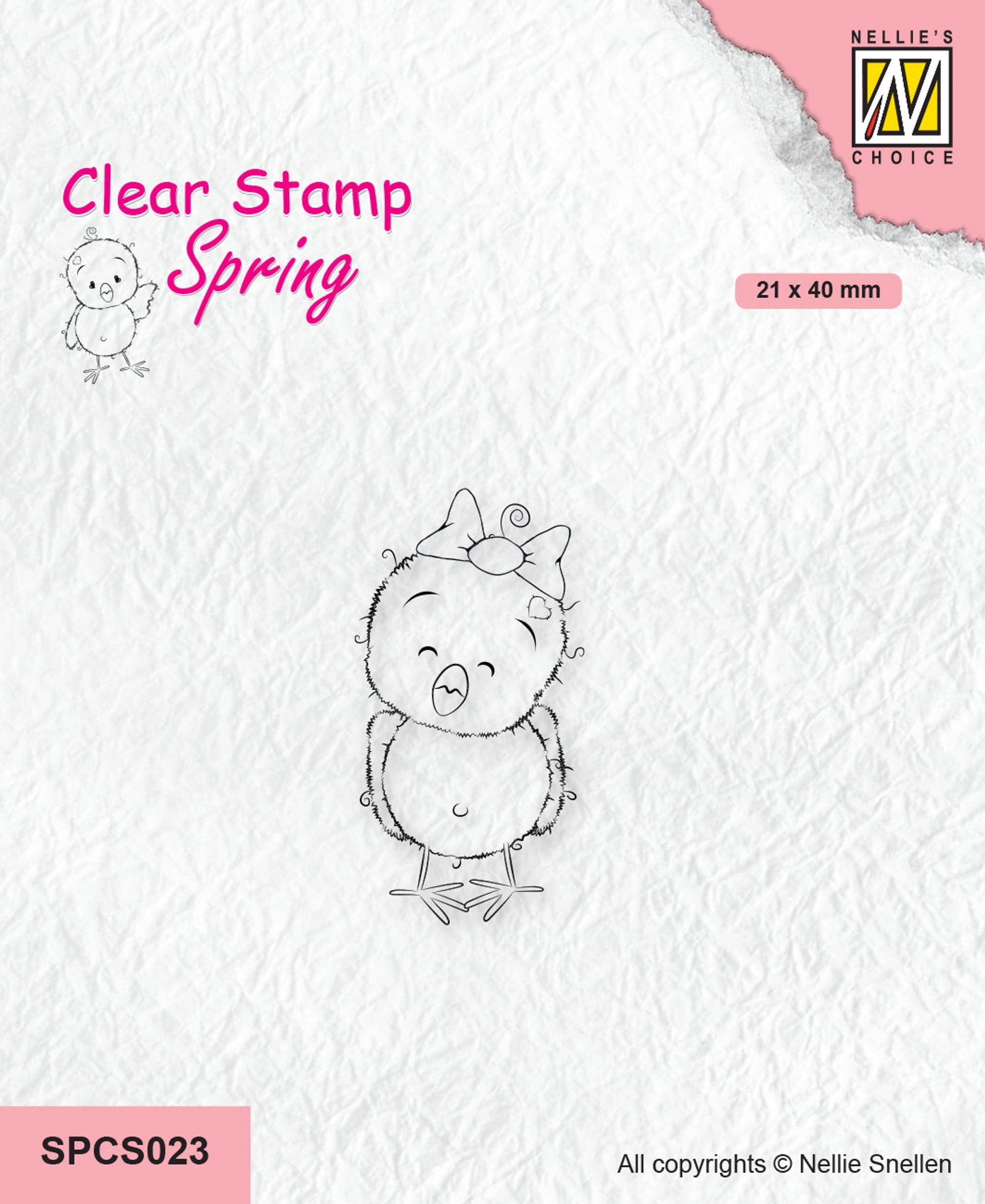 Nellie's Choice Clear Stamp Spring - Chickie Series Happy