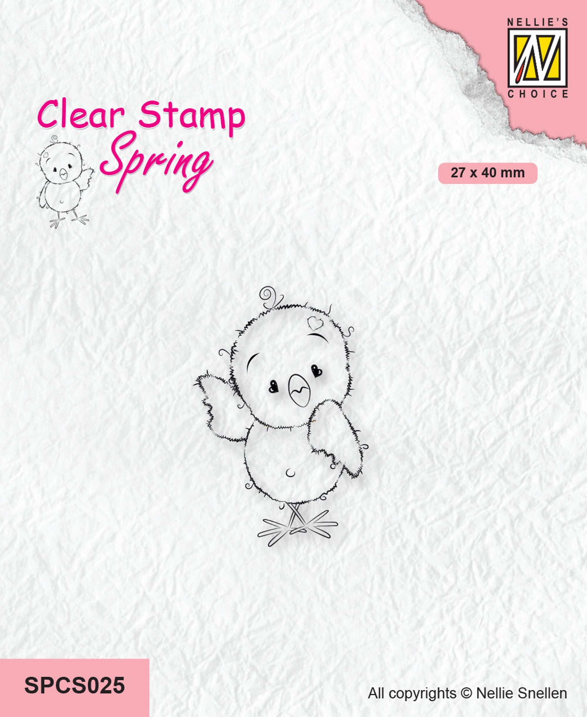 Nellie's Choice Clear Stamp Spring - Chickie Series Bye-Bye
