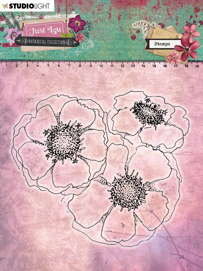 Clear Stamp 11x11 cm, Just Lou Botanical Collection nr.08