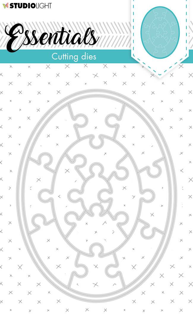 Cutting Die Small shape oval puzzle Essentials 92x122mm nr.386