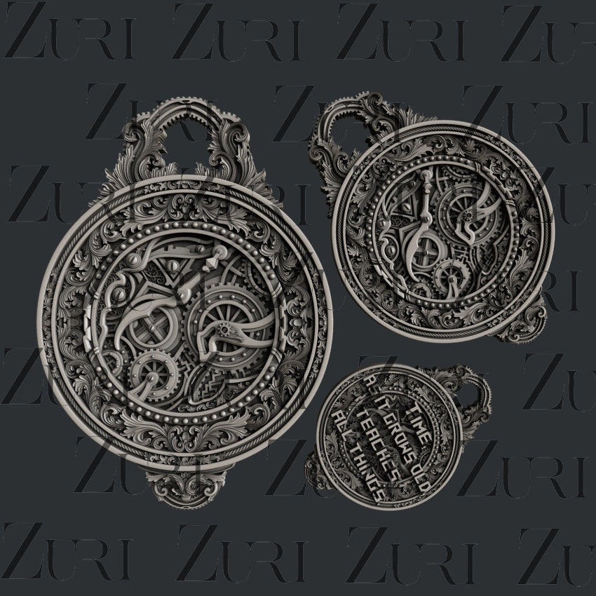 Zuri Designs Steampunk Pocket Watch Set 2