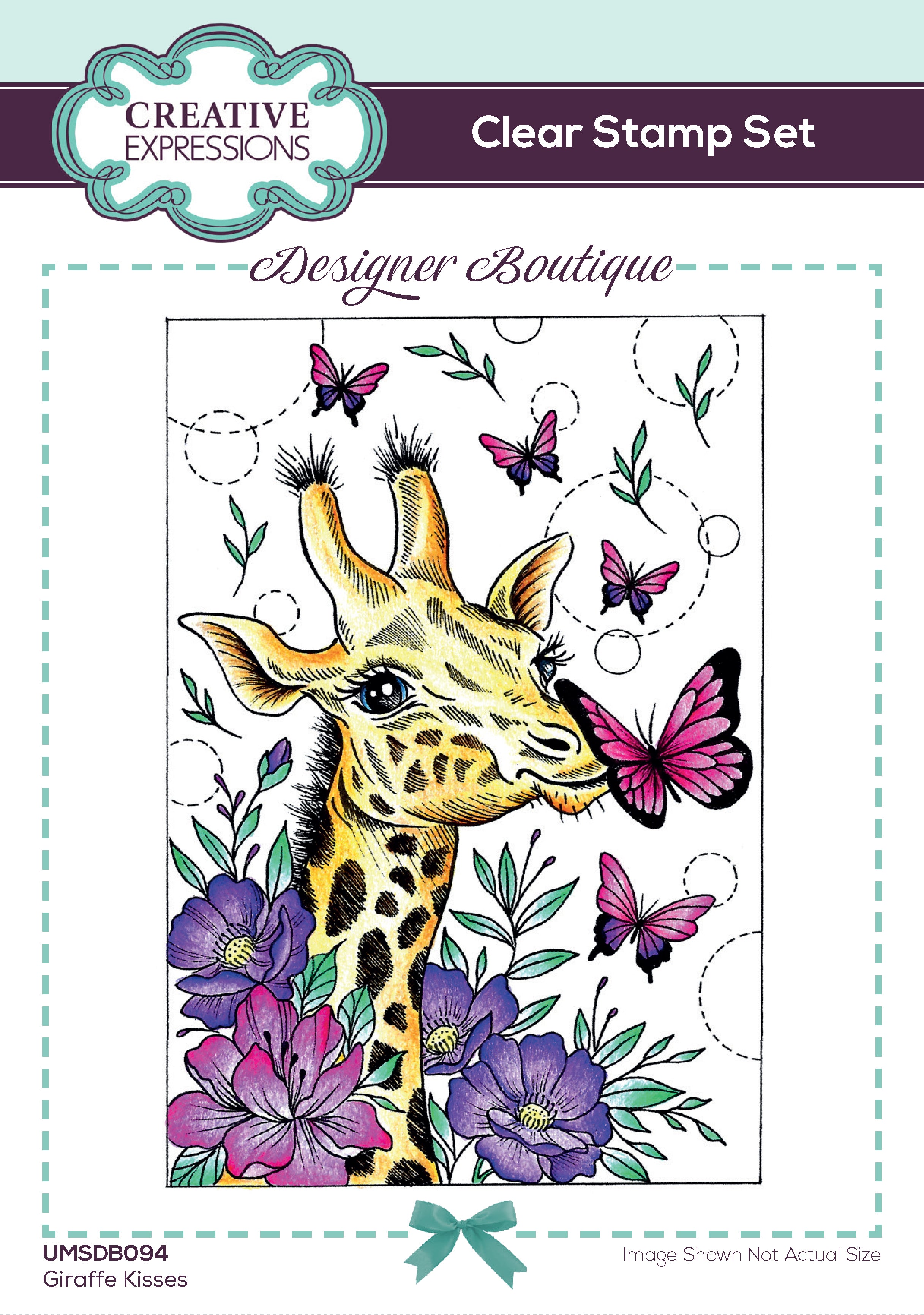 Creative Expressions Designer Boutique Giraffe Kisses 6 in x 4 in Clear Stamp Set