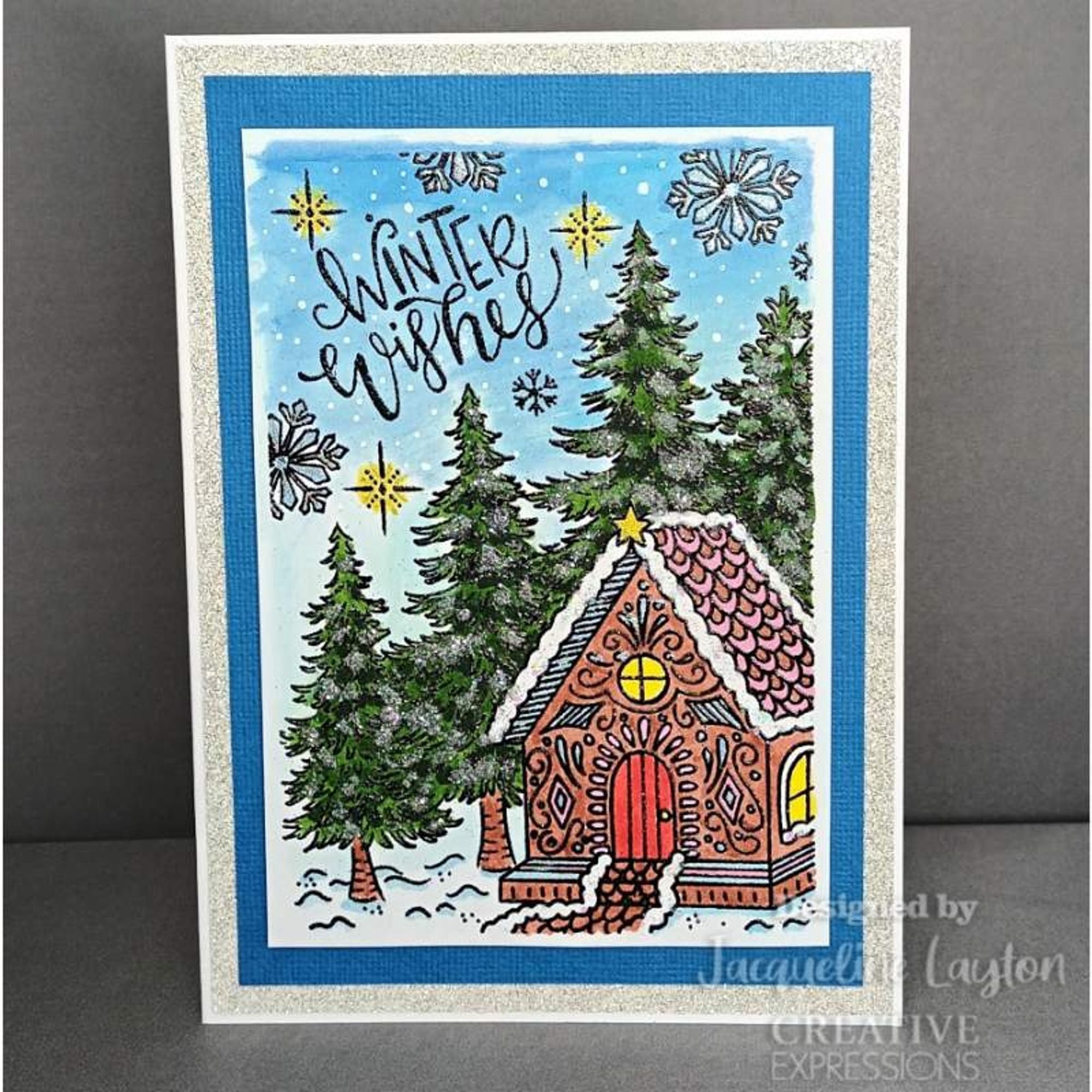 Creative Expressions Designer Boutique Gingerbread Cottage 6 in x 4 in Clear Stamp Set