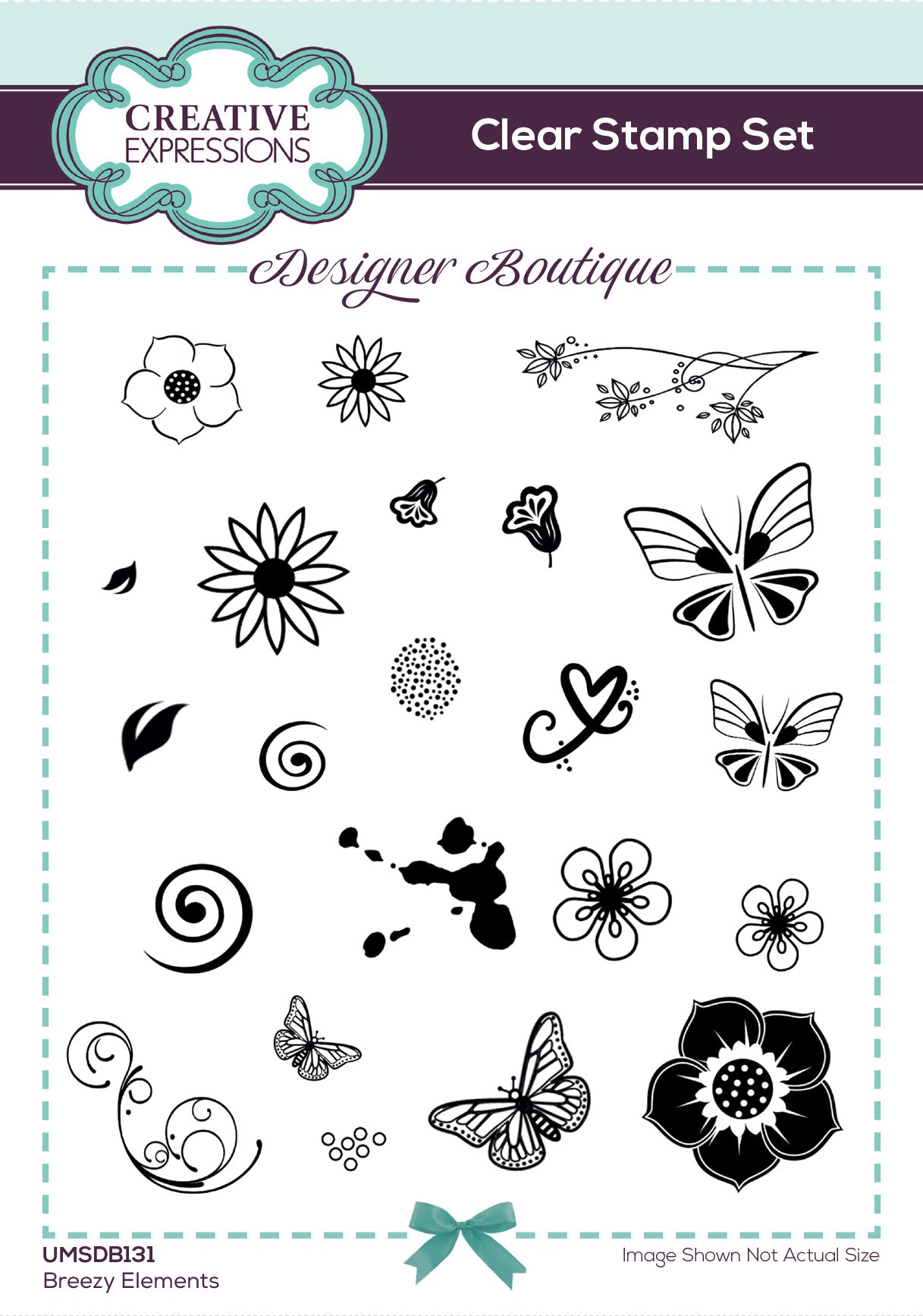 Creative Expressions Designer Boutique Breezy Elements 6 in x 4 in Clear Stamp Set