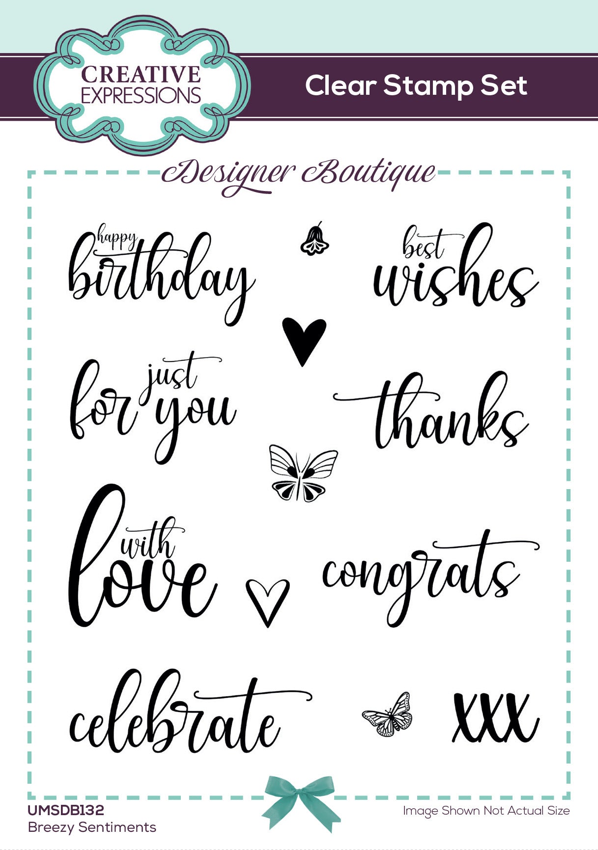 Creative Expressions Designer Boutique Breezy Sentiments 6 in x 4 in Clear Stamp Set