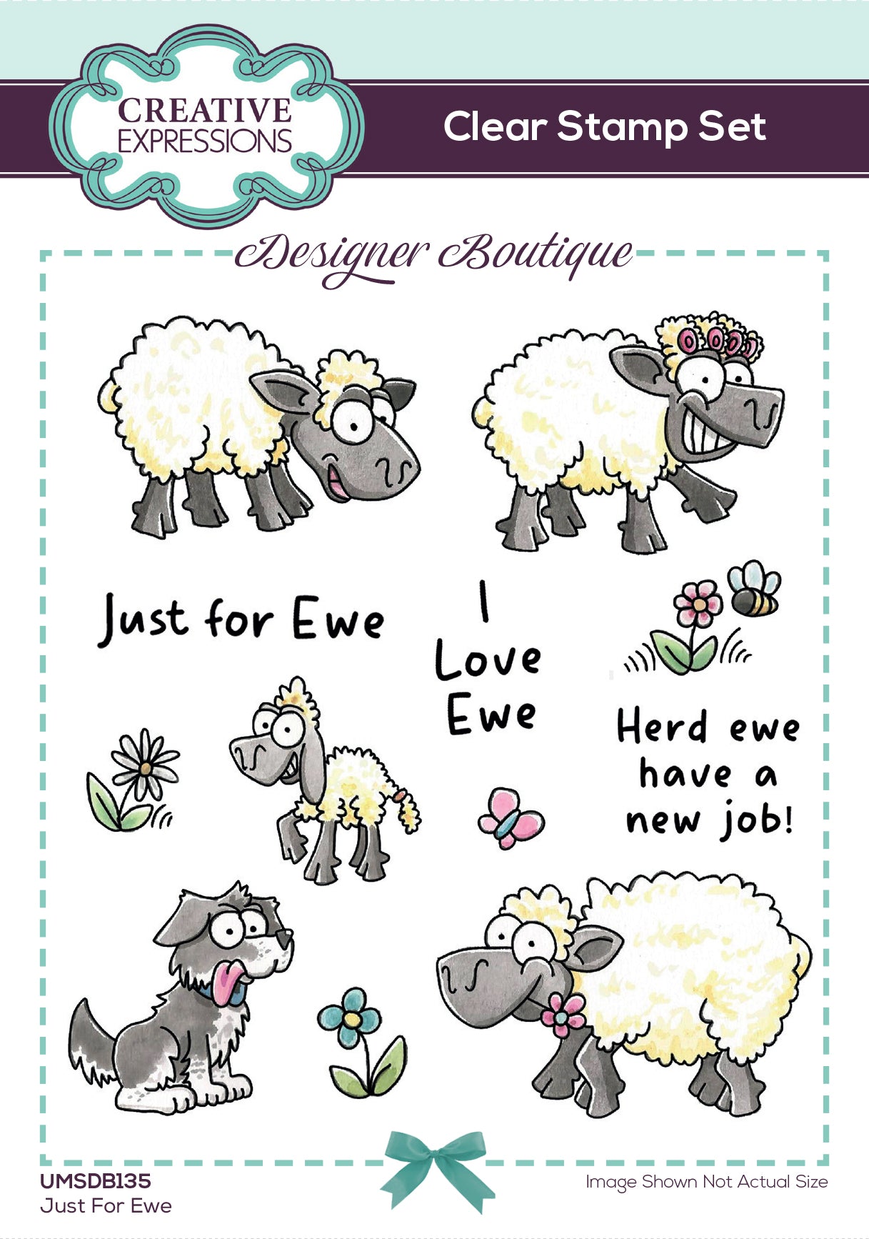 Creative Expressions Just For Ewe 6 in x 4 in Clear Stamp Set