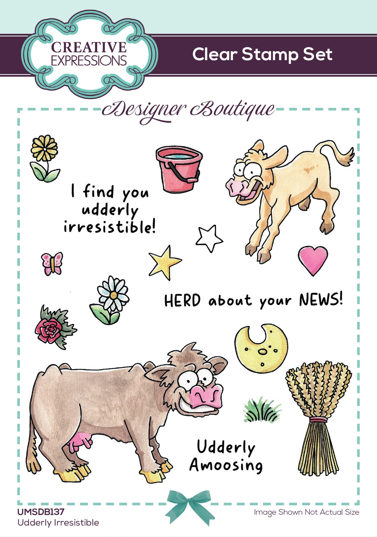 Creative Expressions Udderly IrresistIble 6 in x 4 in Clear Stamp Set