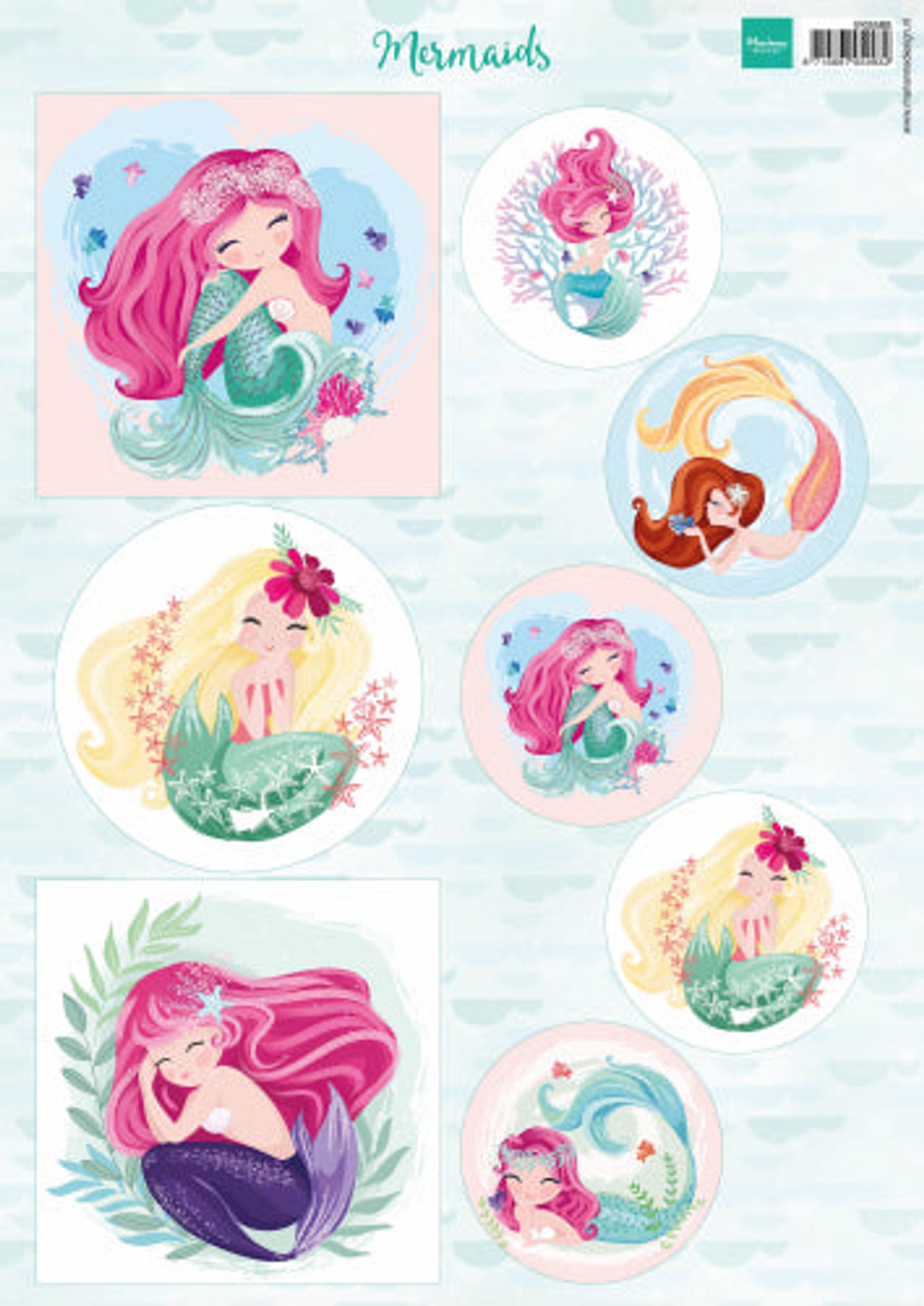 Mermaids A4 Cutting Sheet