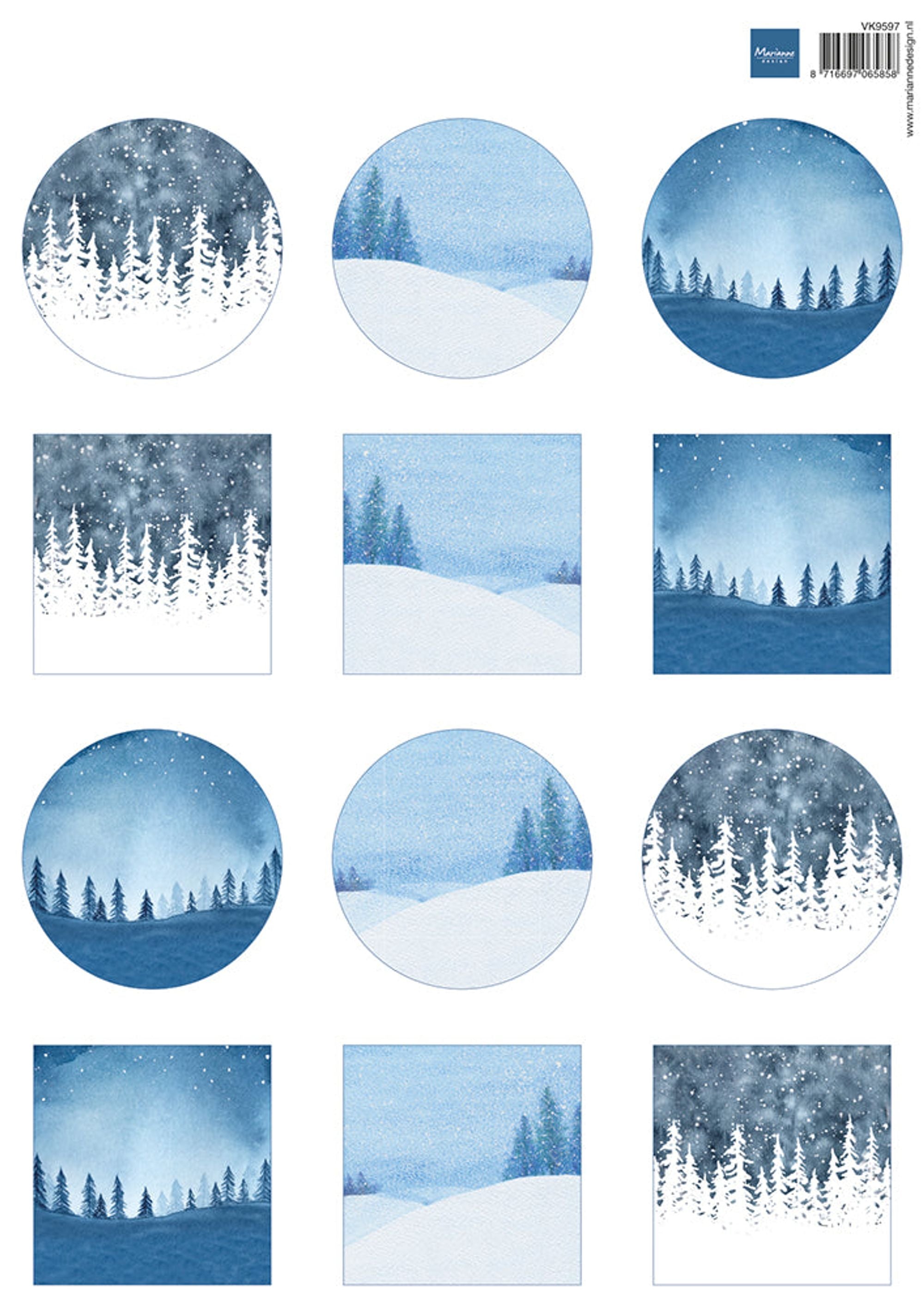 Marianne Design A4 Cutting Sheet - Winter Landscapes Mini's