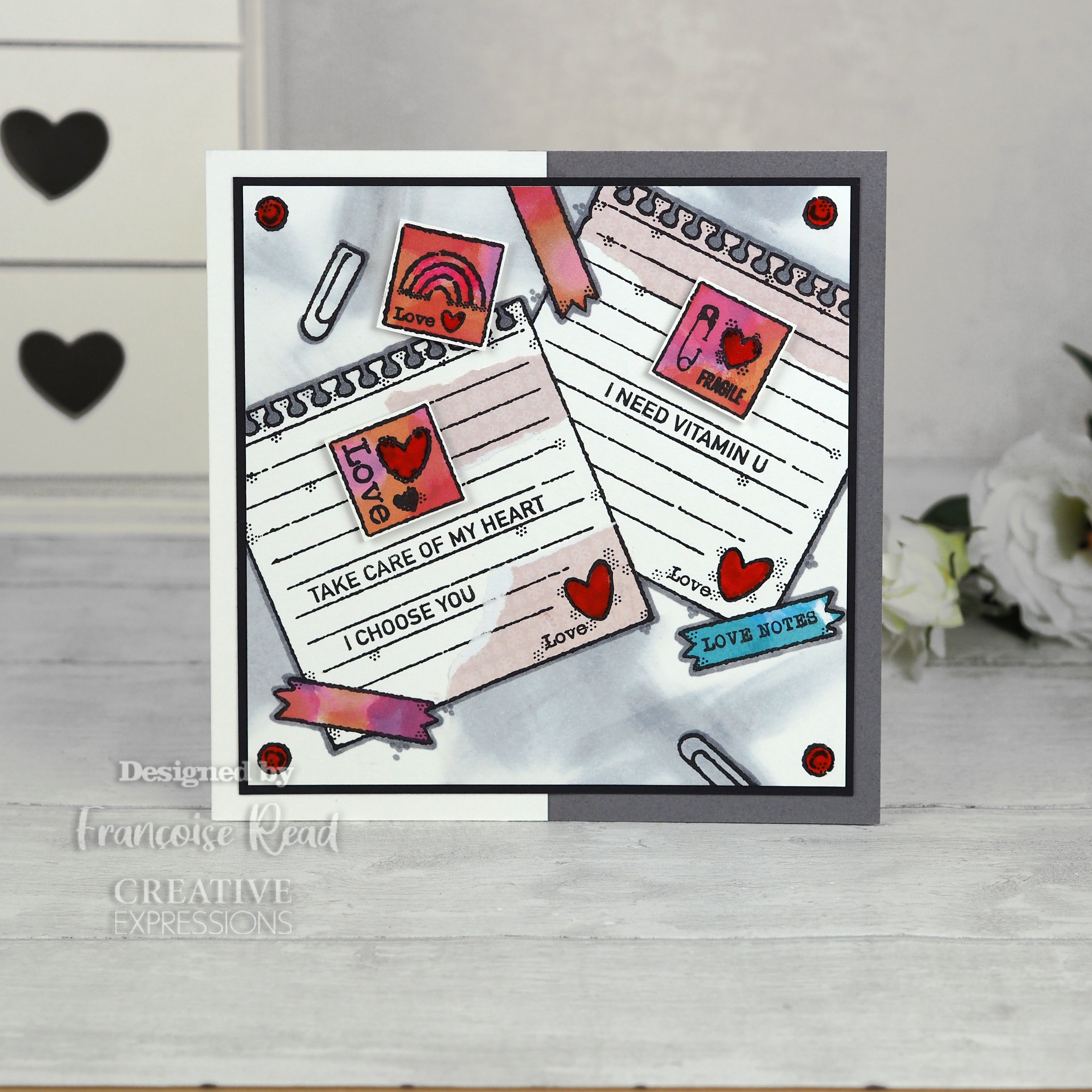 Woodware Clear Singles Love Notes 4 in x 6 in Stamp