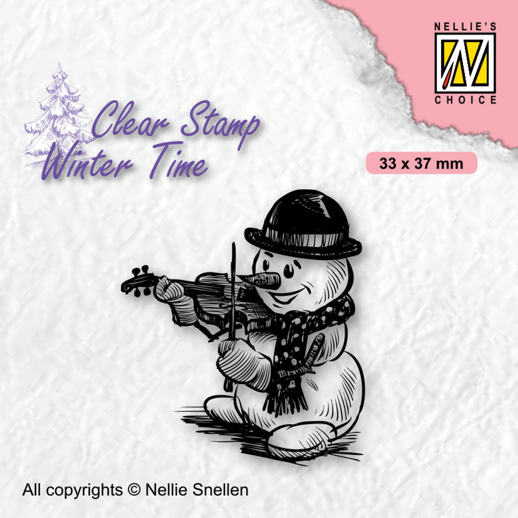 Nellie's Choice Clear Stamp Winter Time - Snowman With Violin