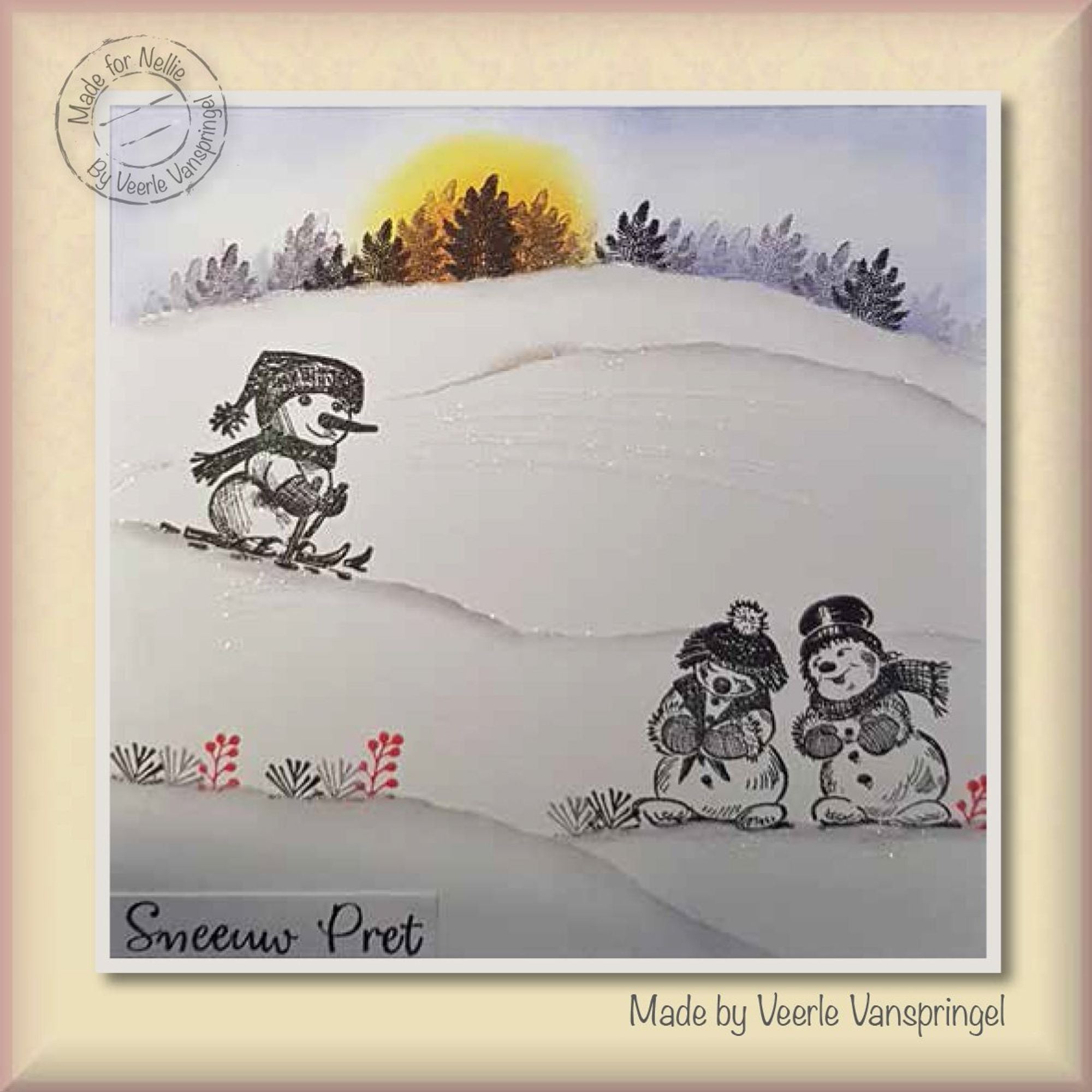 Nellie's Choice Clear Stamp Winter Time - Skiing Snowman