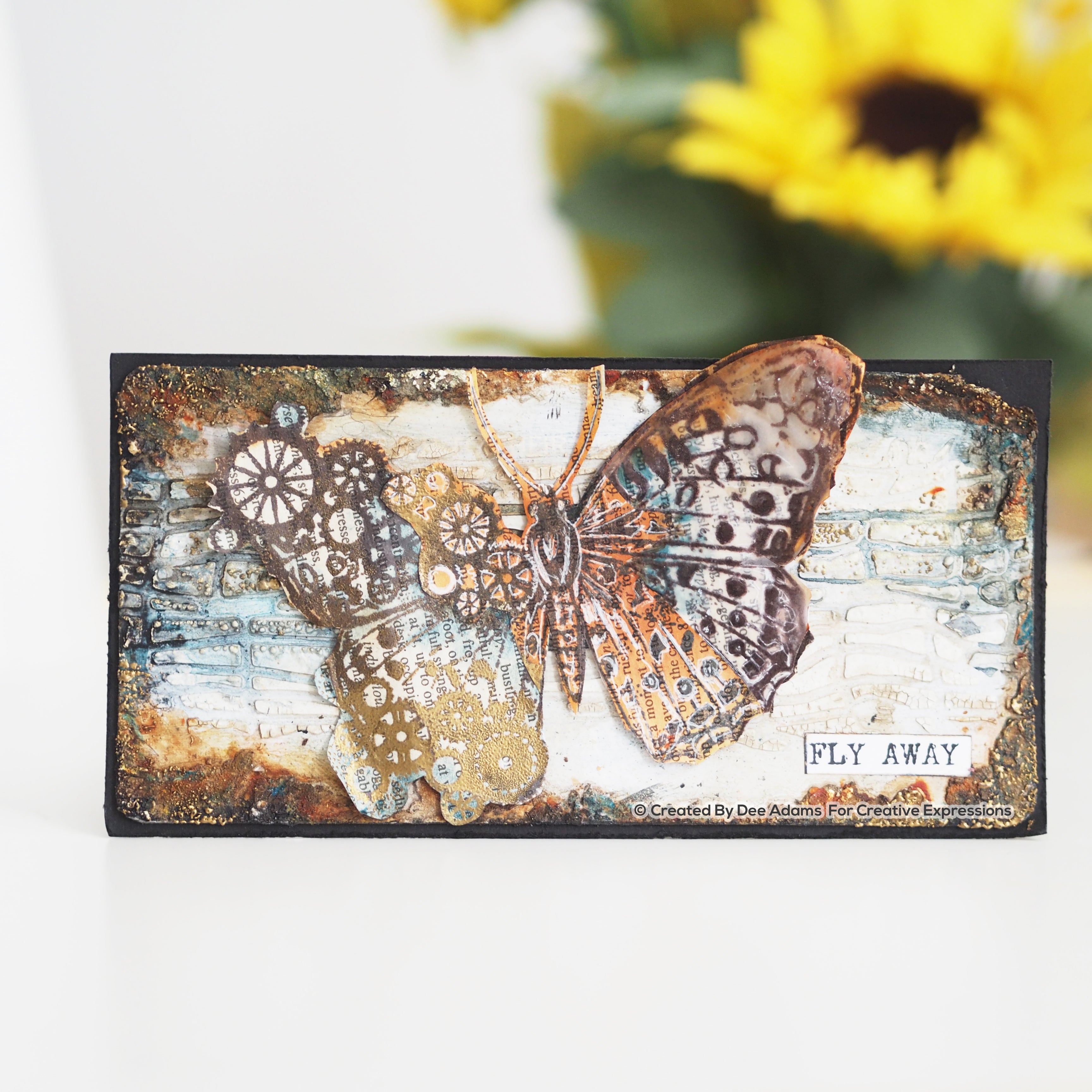 Woodware Clear Singles Butterfly 4 in x 6 in Stamp