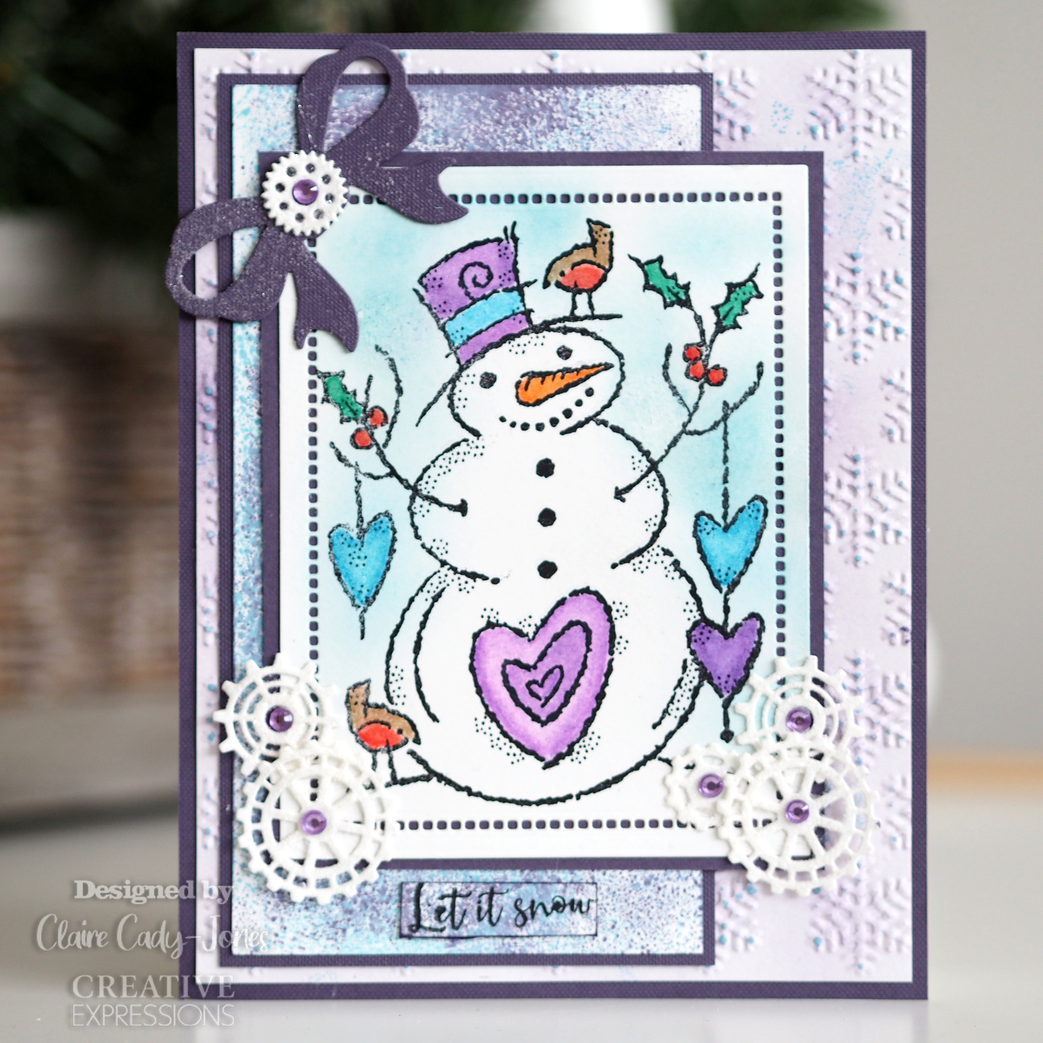 Woodware Clear Singles Loving Snowman 4 in x 6 in Stamp