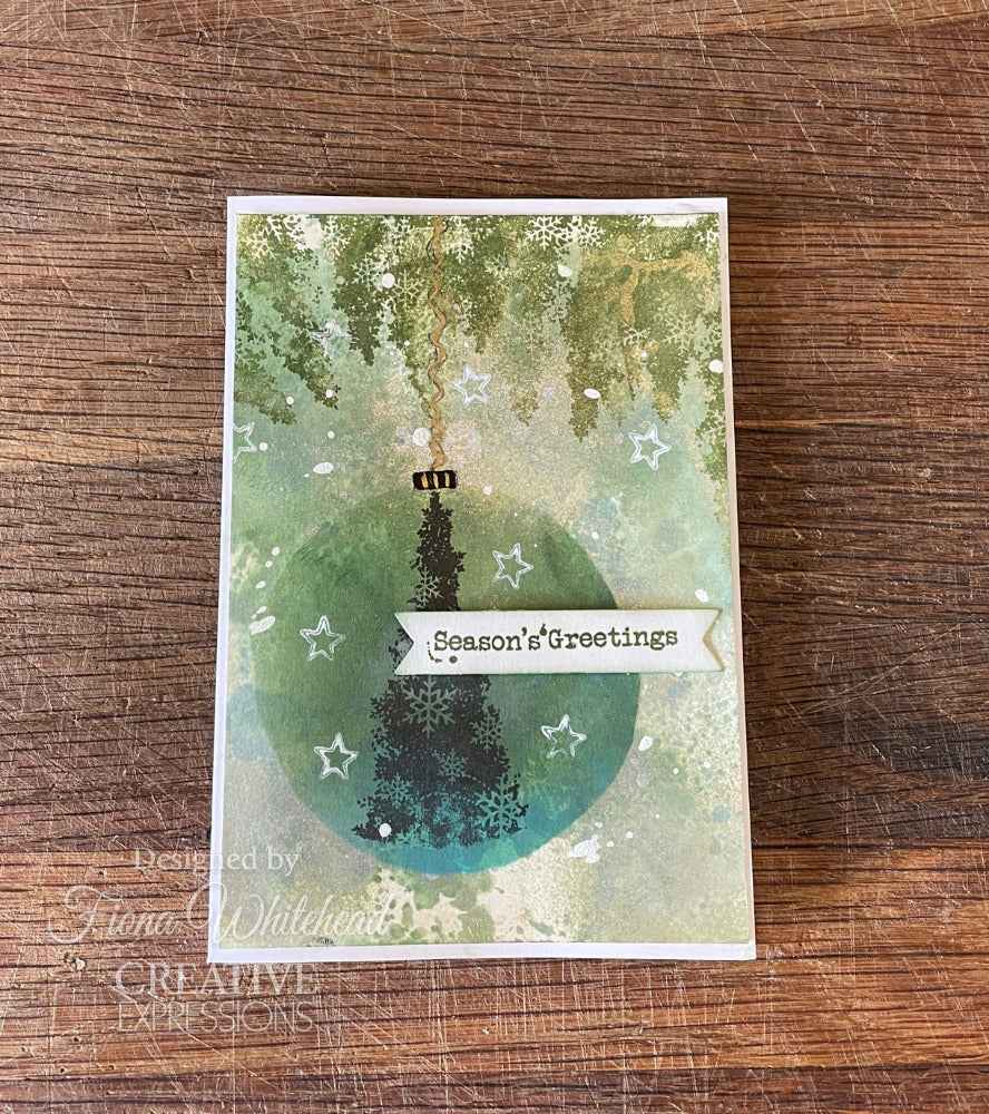 Woodware Clear Singles Snowflake Trees 4 in x 6 in Stamp Set