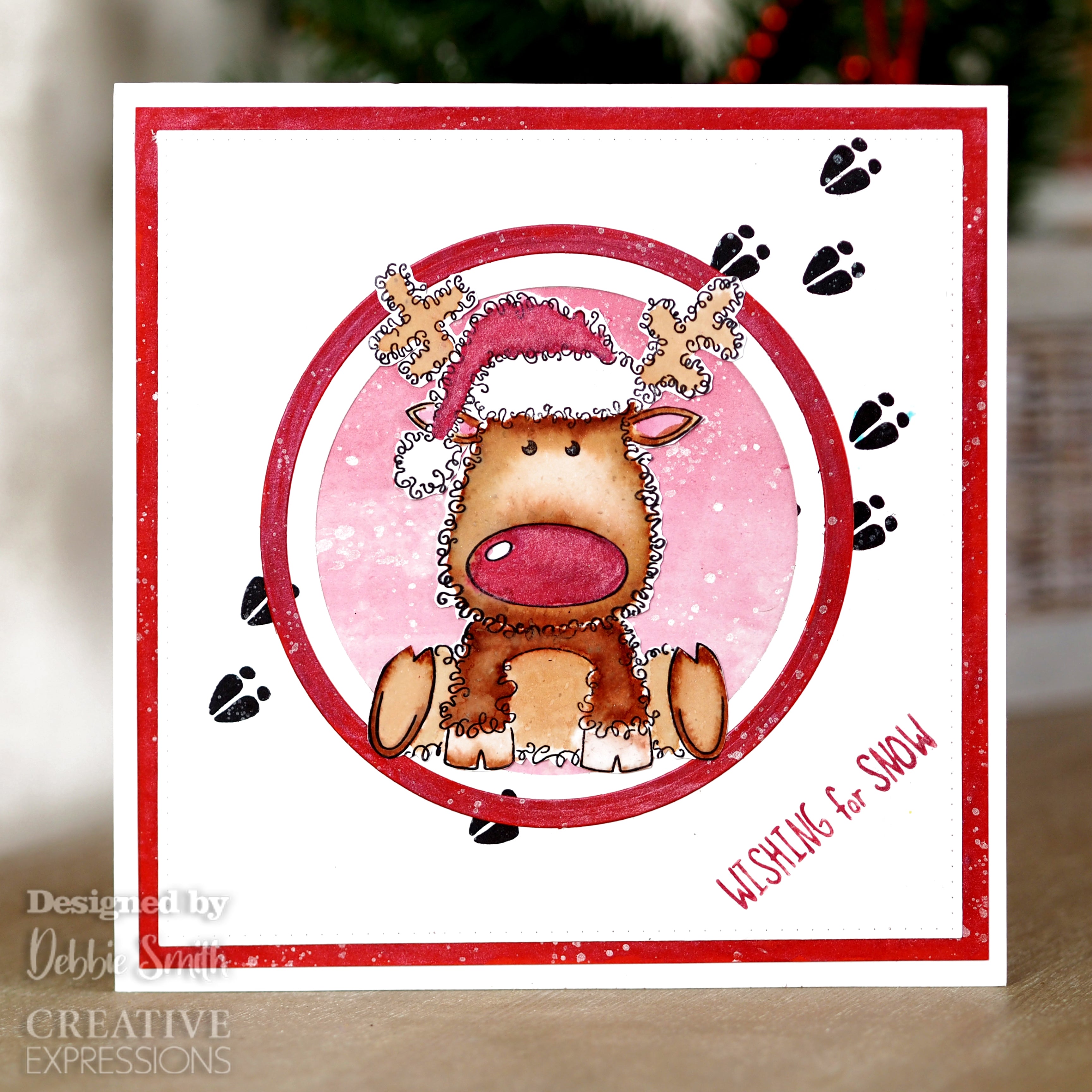 Woodware Clear Singles Festive Fuzzies - Mini Reindeer Hooves 2.6 in x 1.7 in Stamp