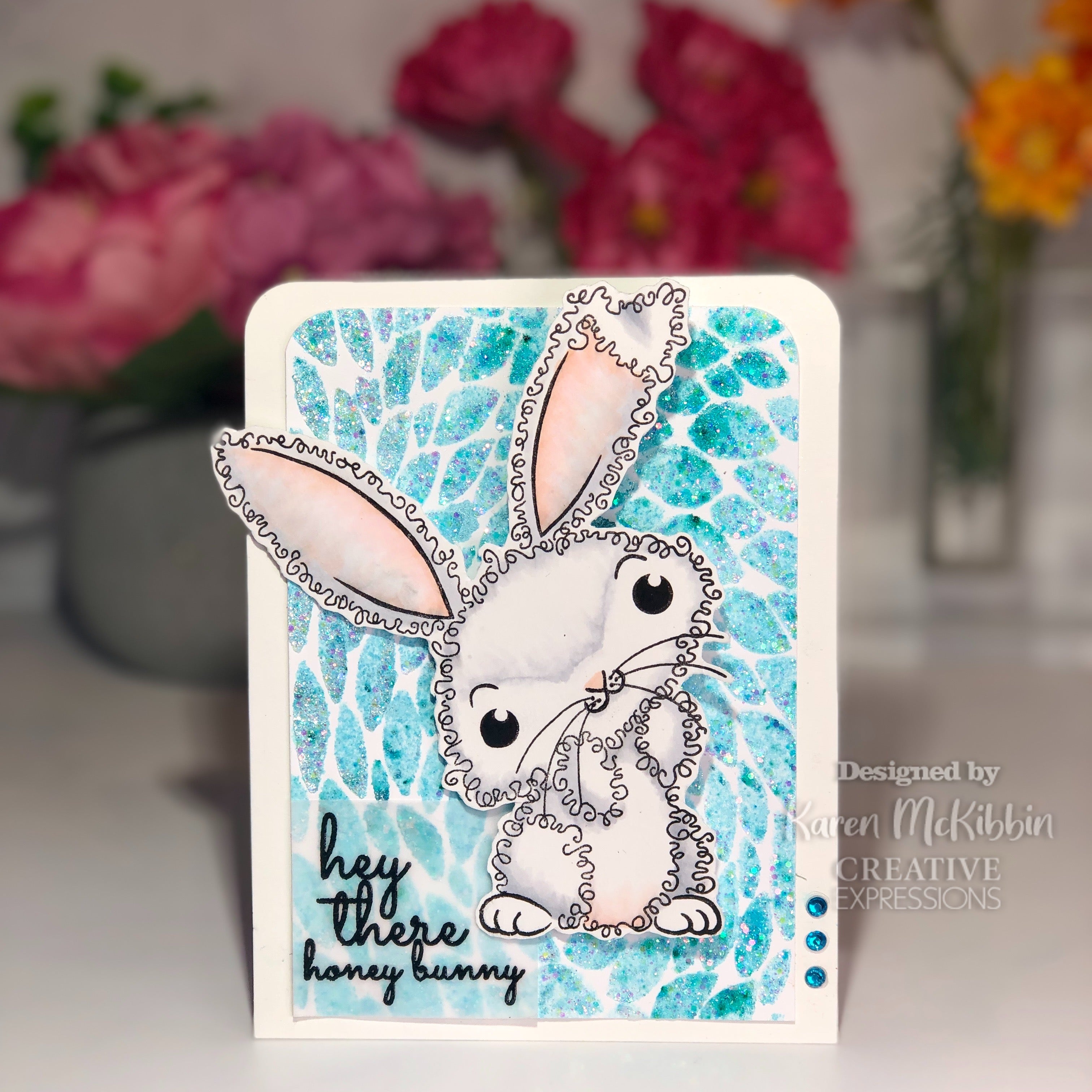 Woodware Clear Singles Fuzzie Friends Bella The Bunny 4 in x 6 in Stamp