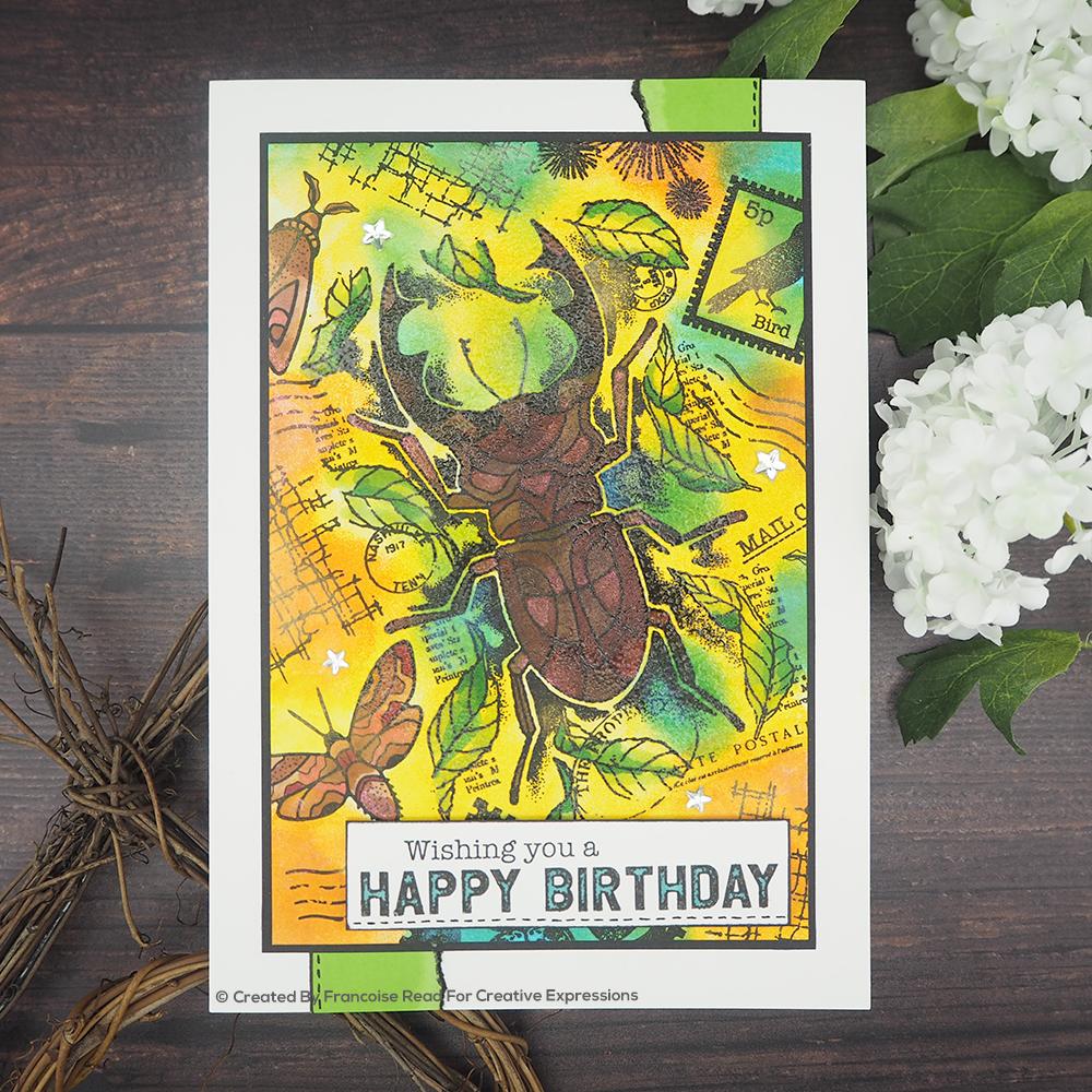 Woodware Clear Singles Stag Beetle 4 in x 6 in Stamp