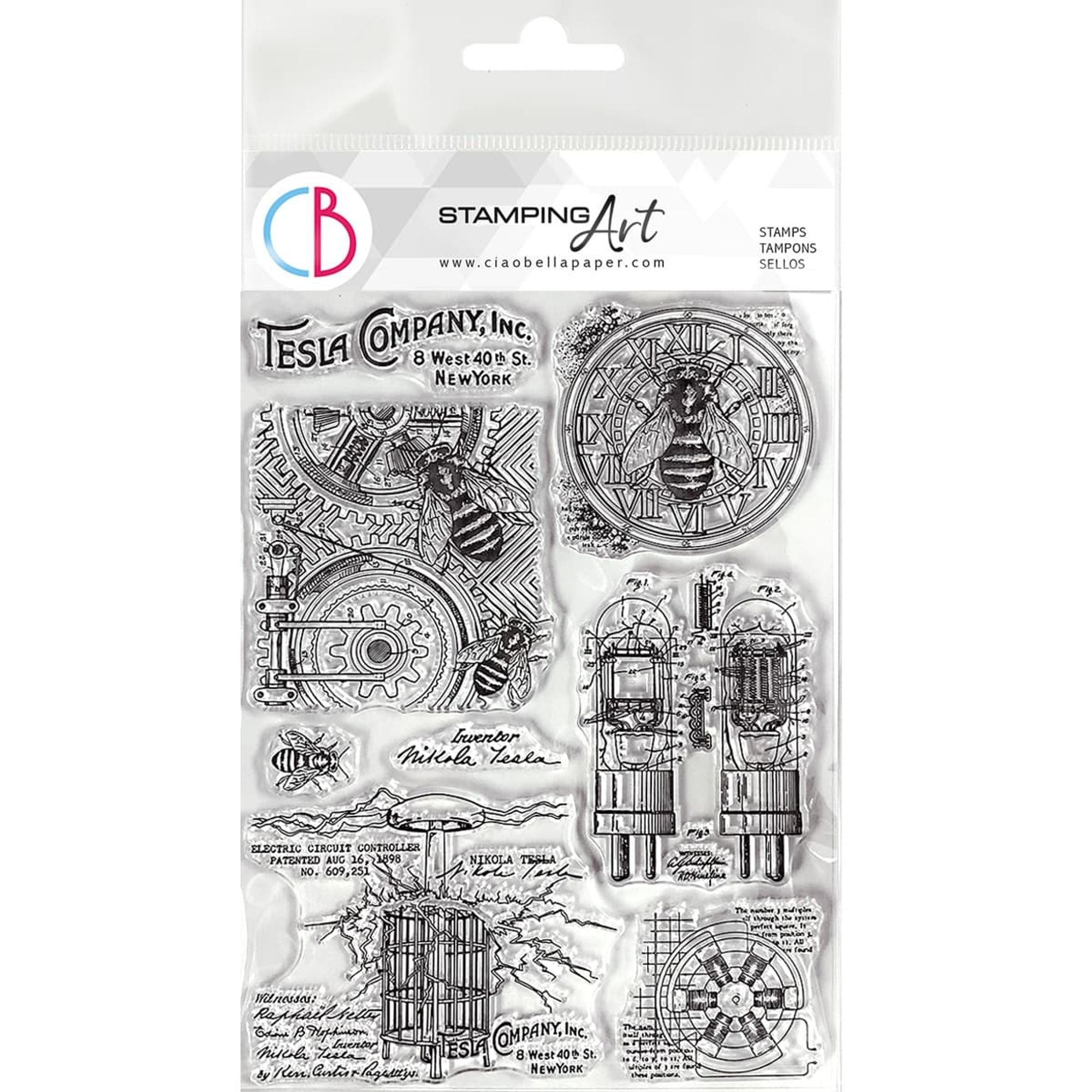 Ciao Bella Clear Stamp Set 6x8 Tesla Company