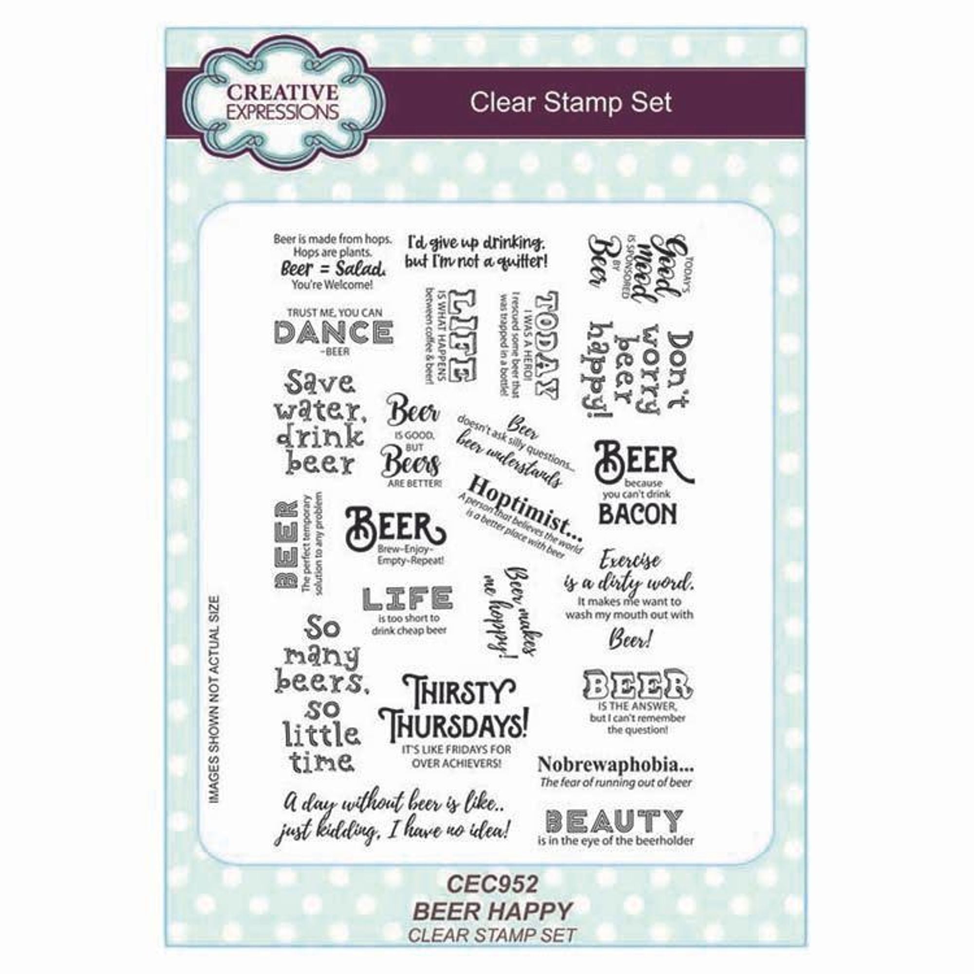 A5 Clear Stamp Set Beer Happy