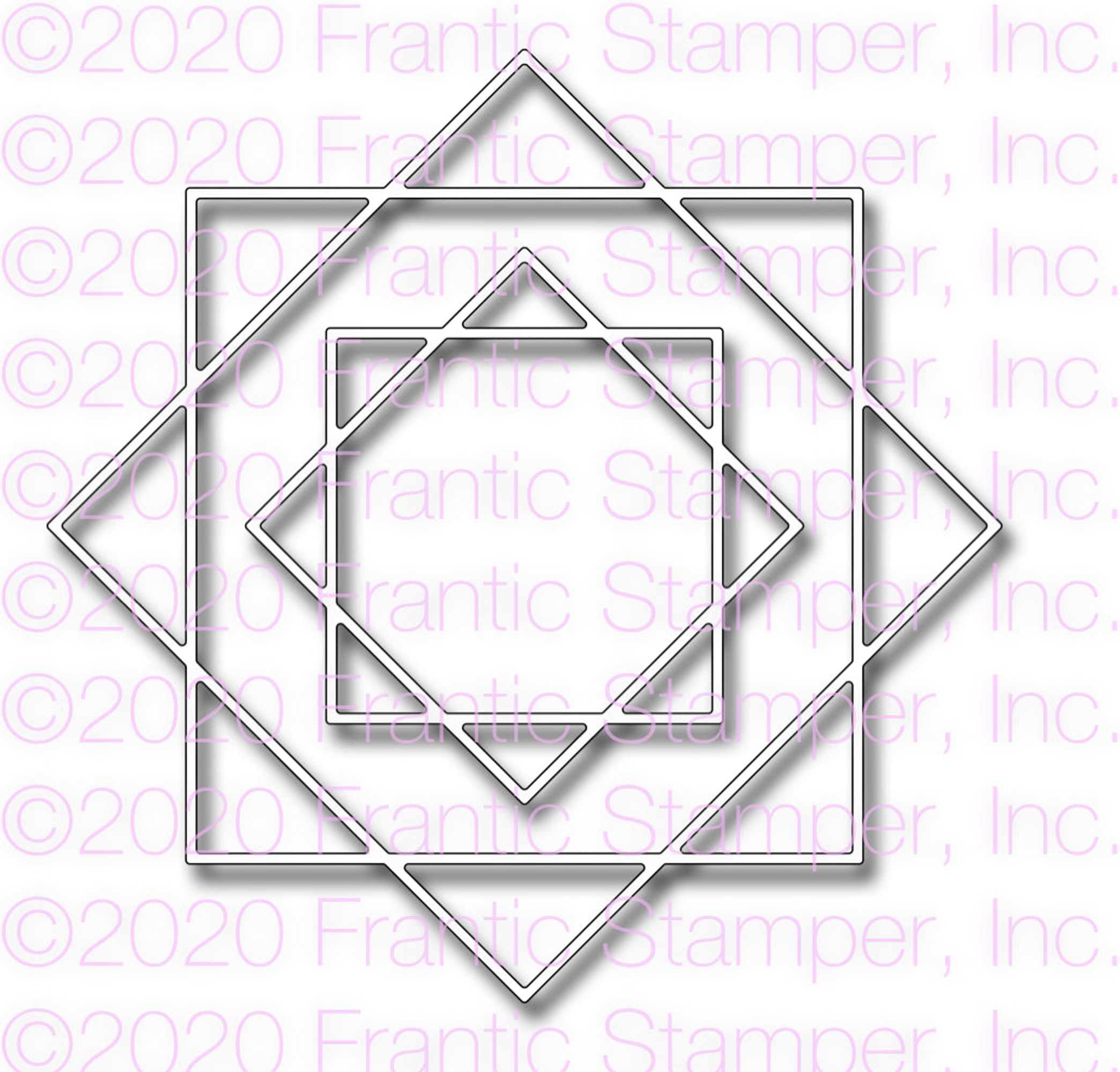 Frantic Stamper Precision Die - Interlocking Squares Frame