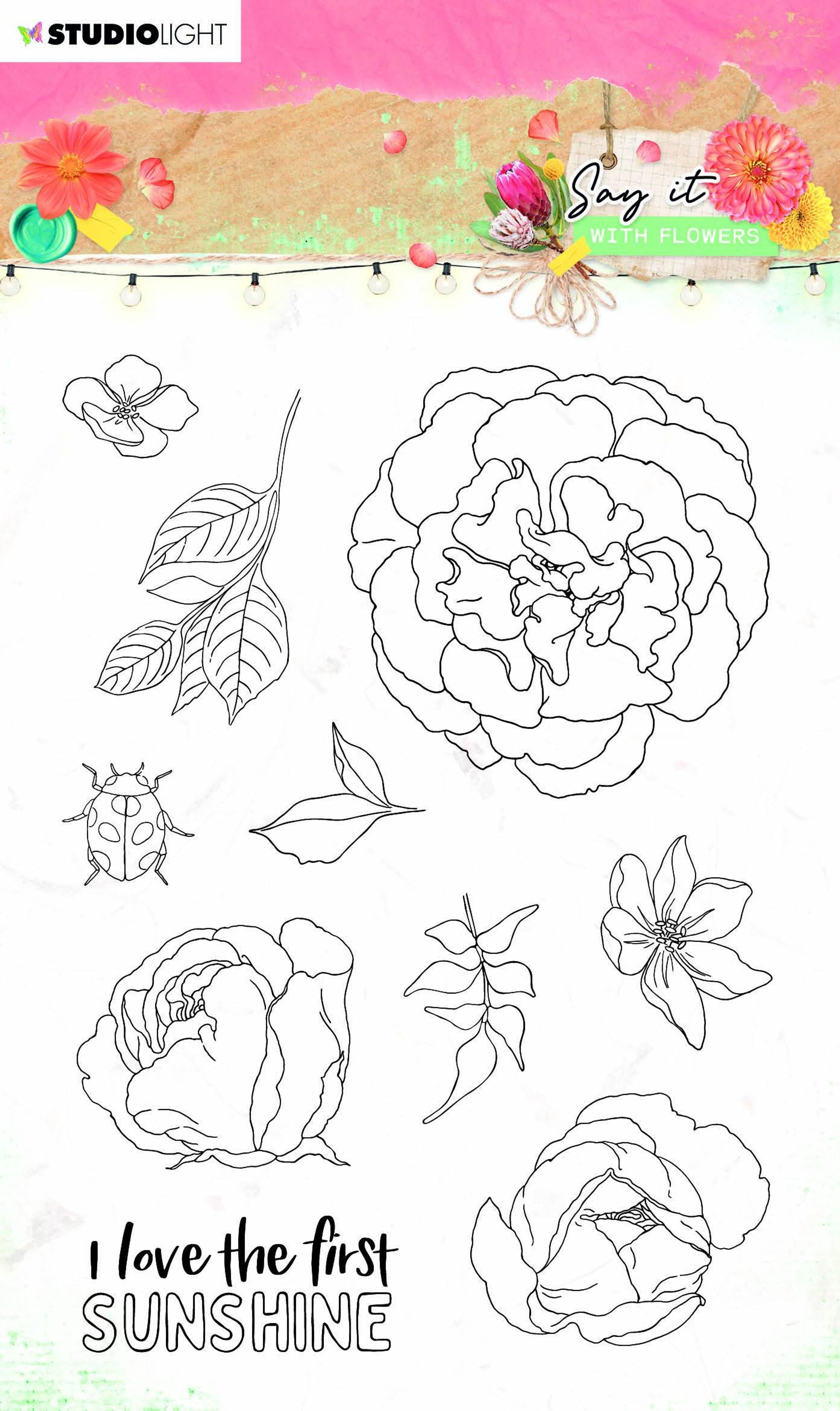 Clear Stamp Say it with Flowers 105x148mm nr.527