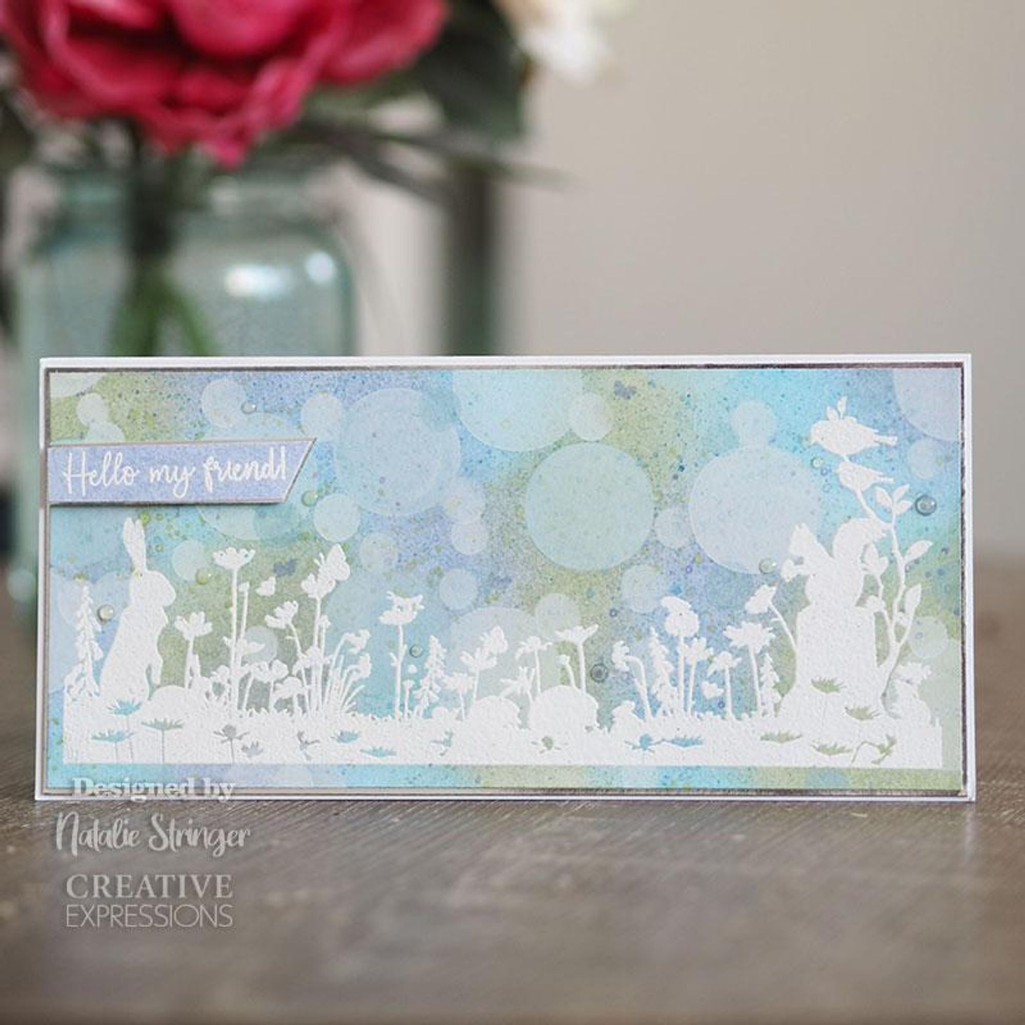 Creative Expressions Designer Boutique Collection Meadow View DL Pre Cut Rubber Stamp