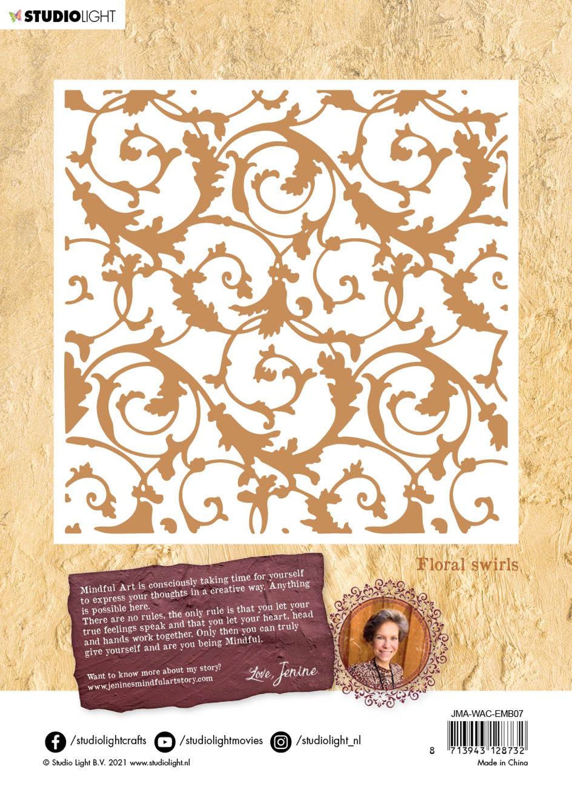 JMA Embossing Folder Floral Swirls Warm & Cozy 150x150x1mm 1 pc nr.07