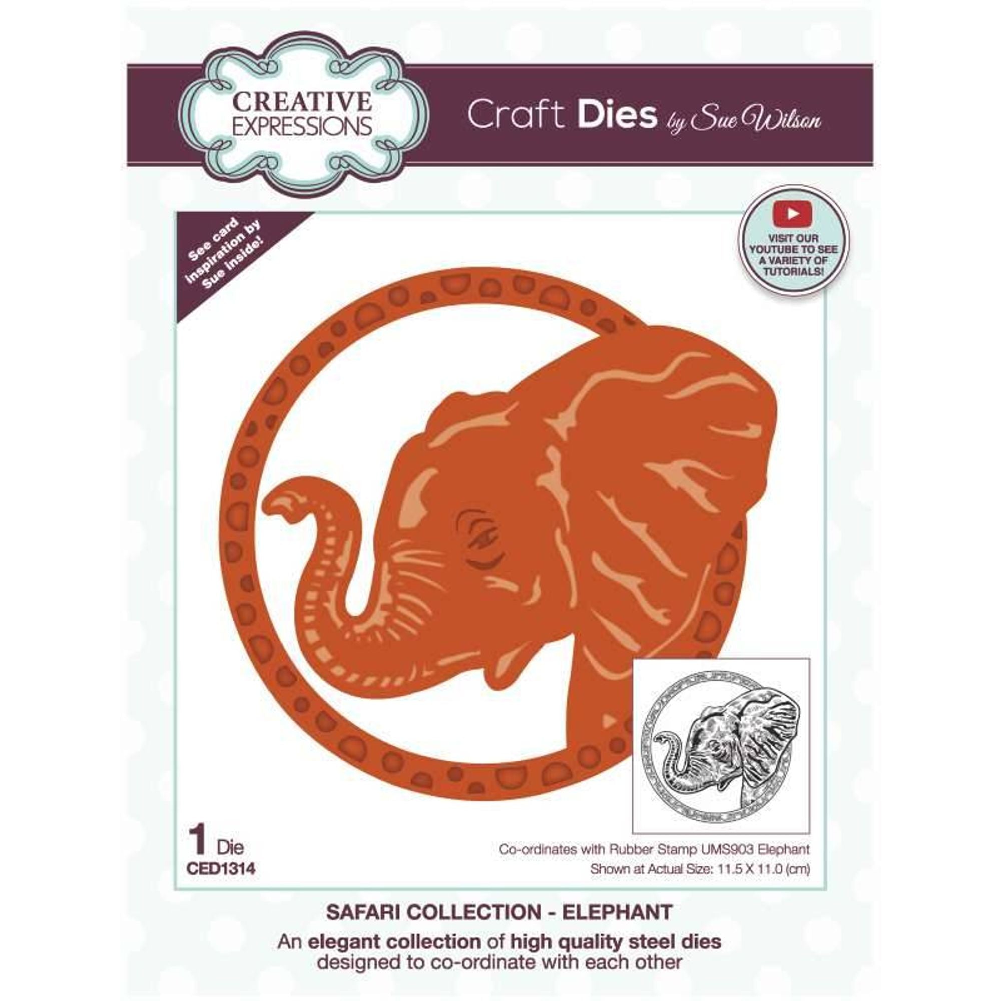 Sue Wilson Safari Collection Elephant Craft Die