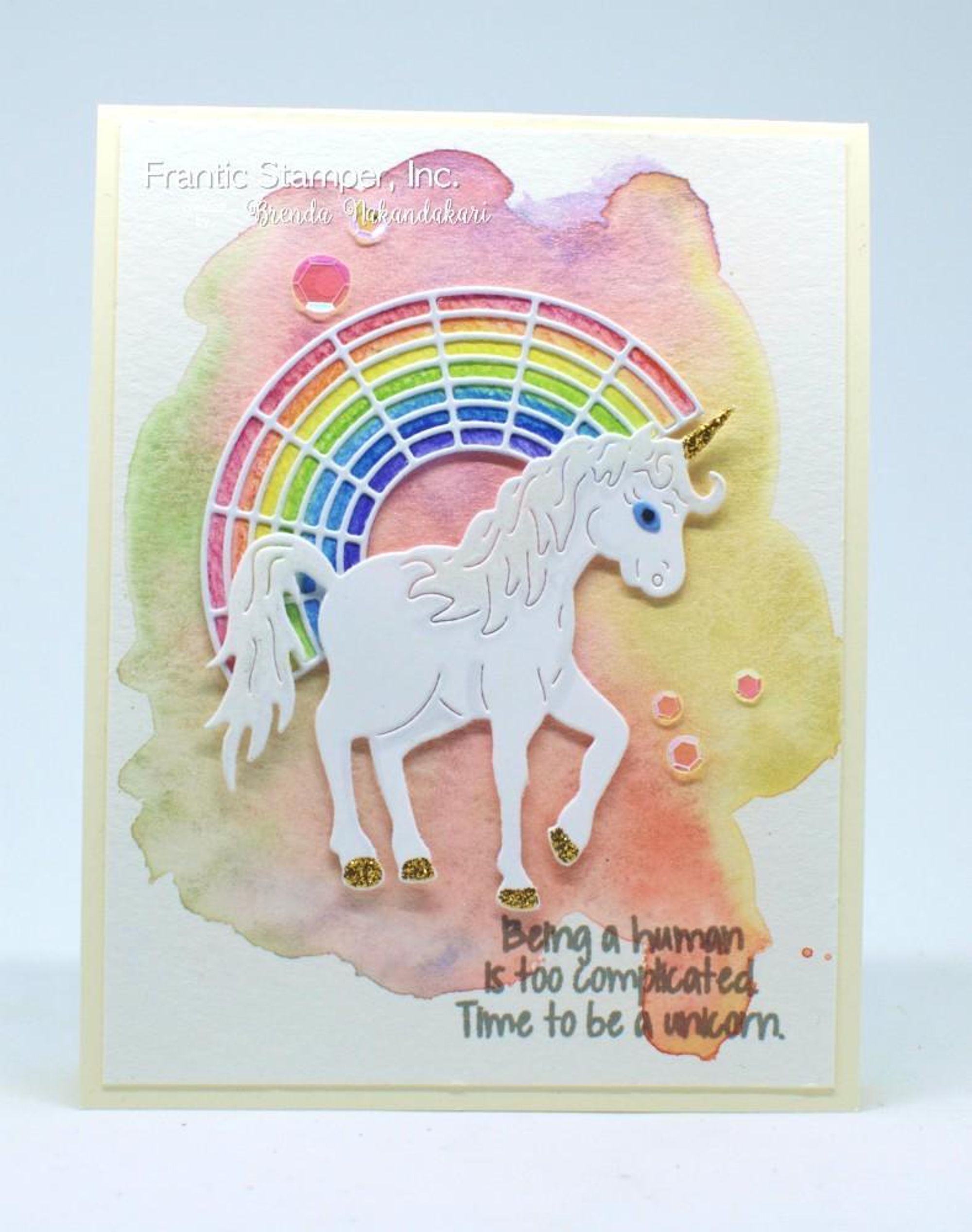 Frantic Stamper Precision Die - Stained Glass Rainbow