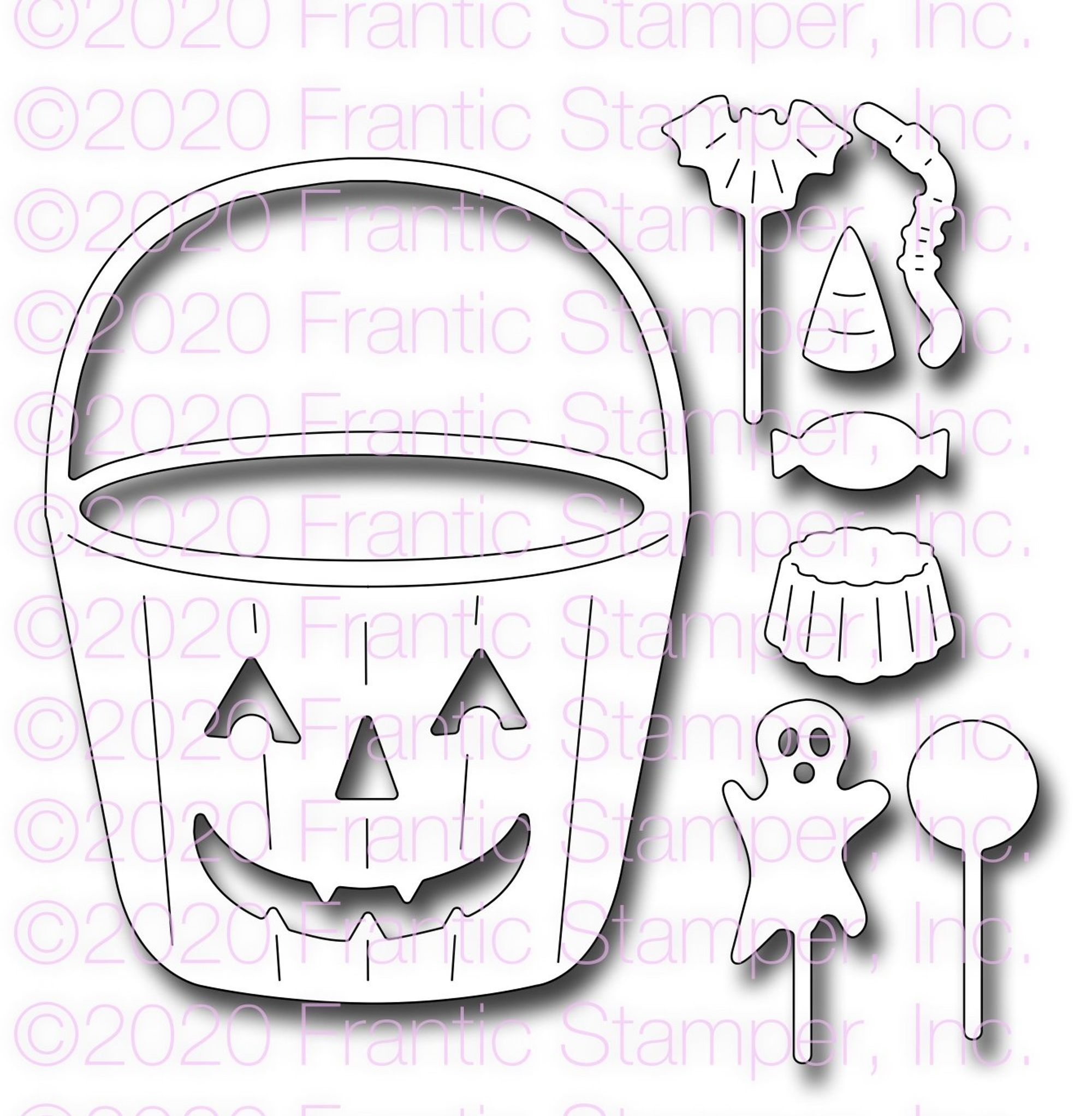 Frantic Stamper Precision Die - Halloween Candy Bucket