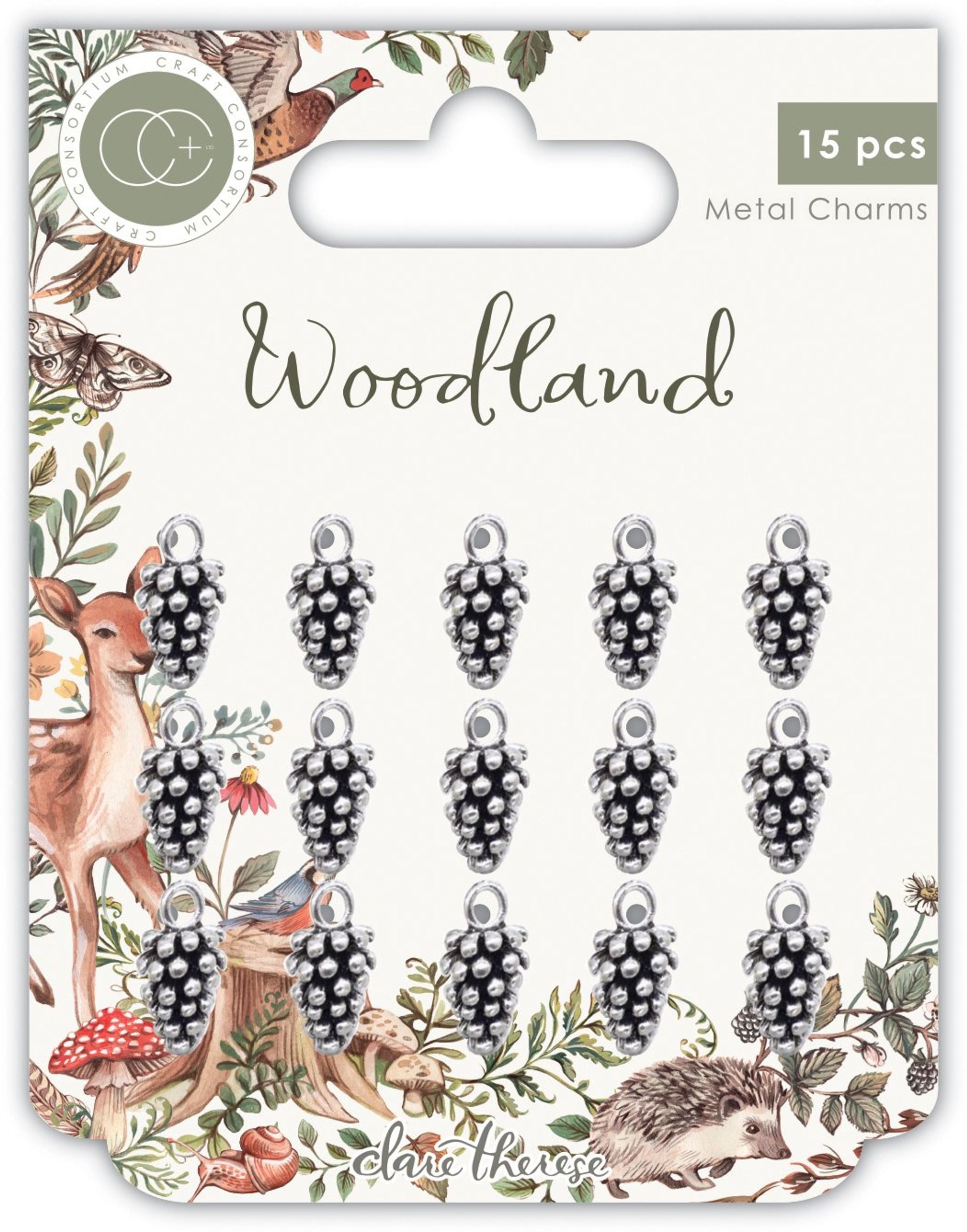 Woodland Silver Pine Comb Charms