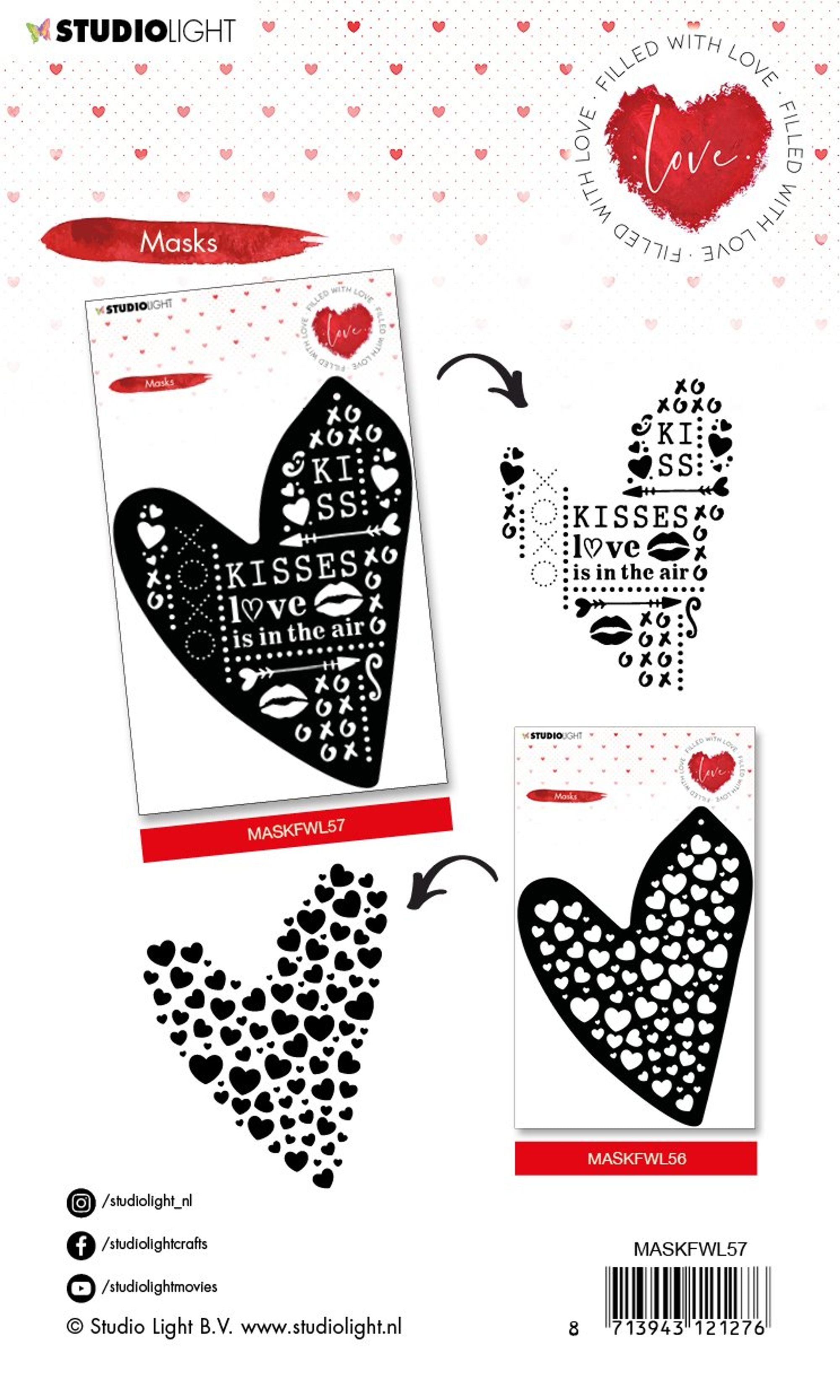 Mask Heart Shaped texts Filled With love nr.57