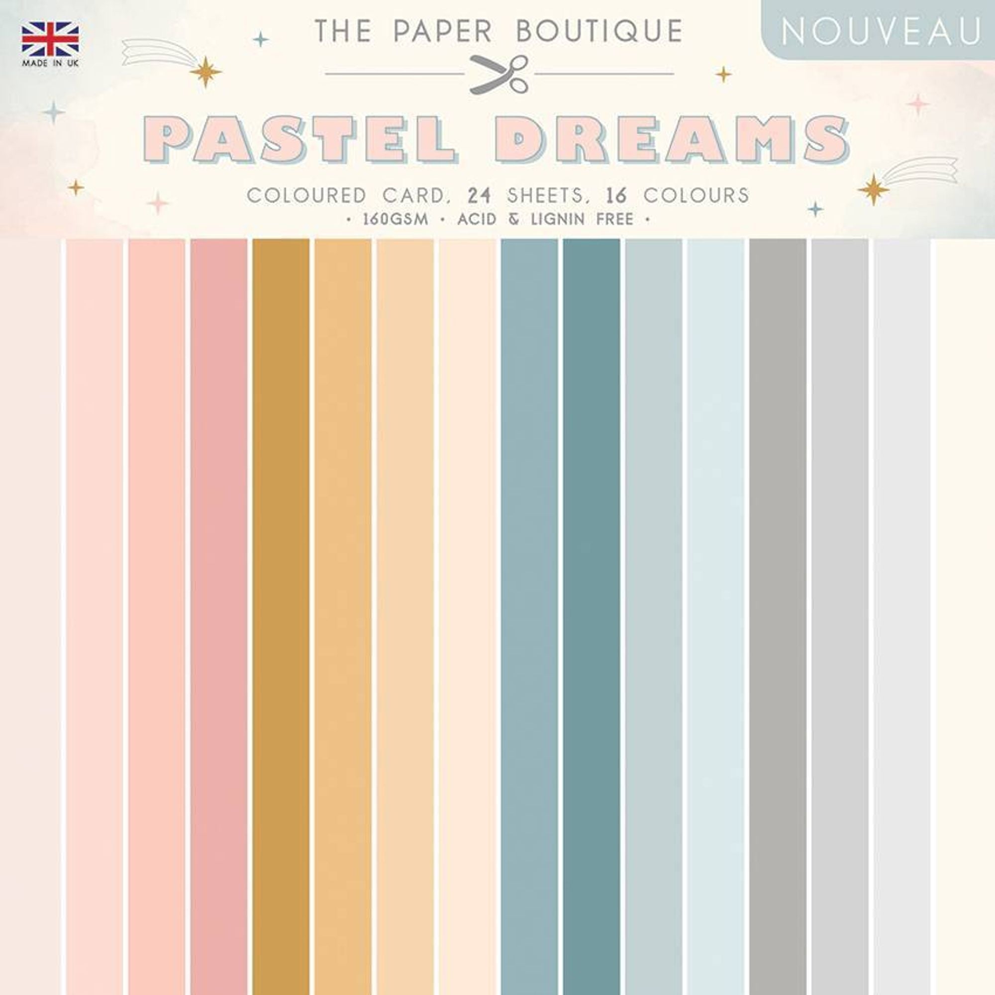 The Paper Boutique Pastel Dreams 8x8 Colour Card Pack